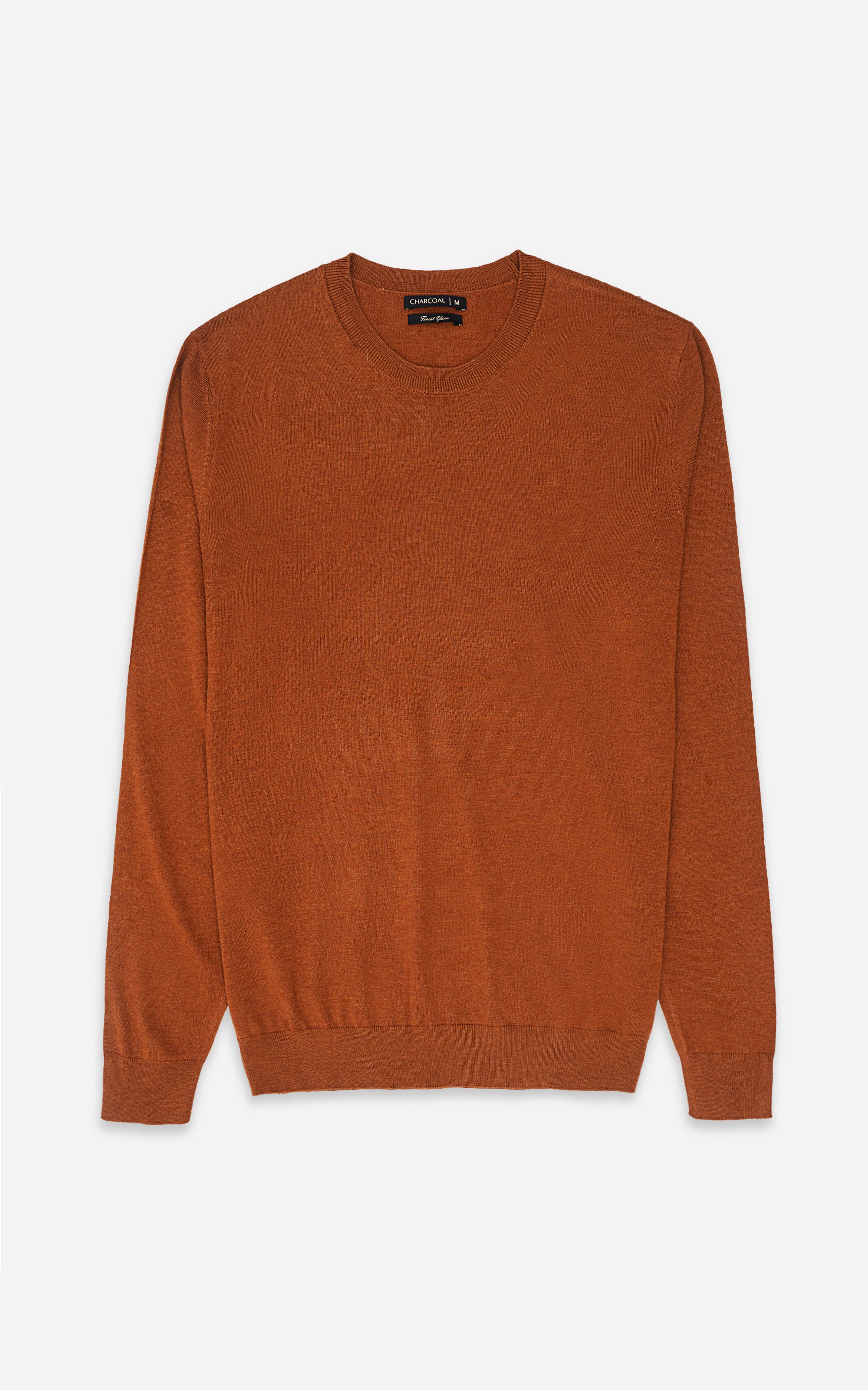 SWEATER CREW NECKLINE RUST