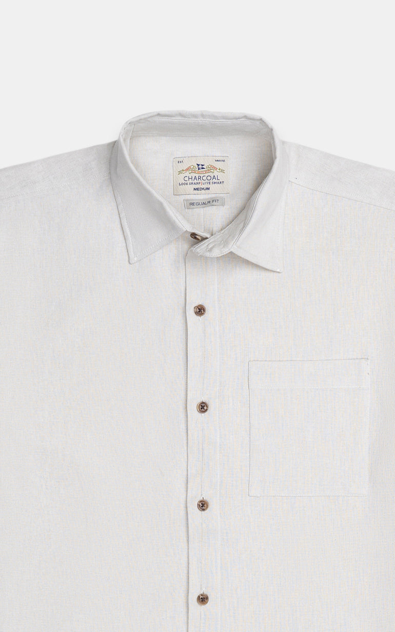 CASUAL SHIRT HALF SLEEVE OFF WHITE