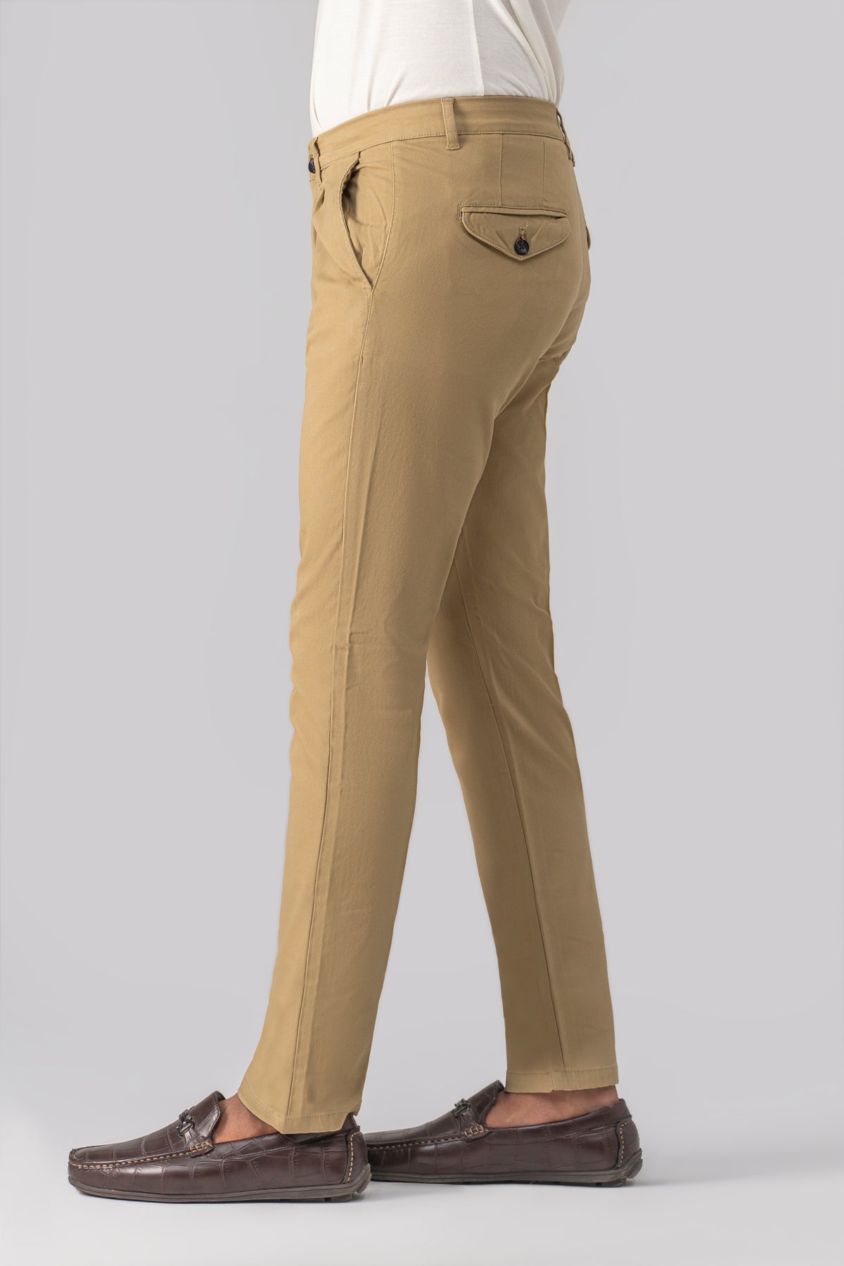 Shop Dobby Smart Fit Casual Pant Khaki for Men Online
