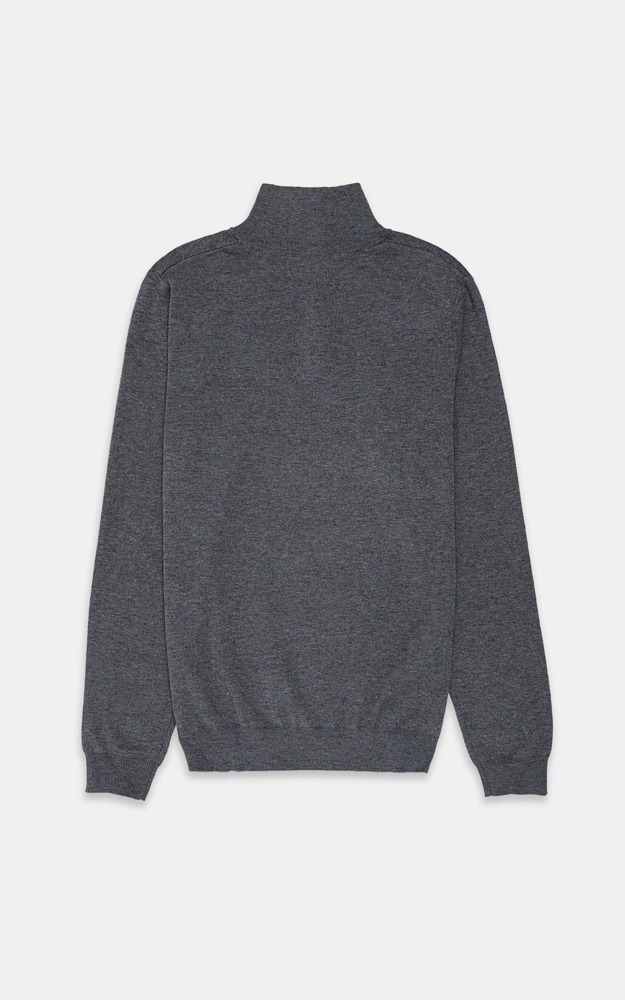 MOCK NECK ZIPPER SWEATER GREY