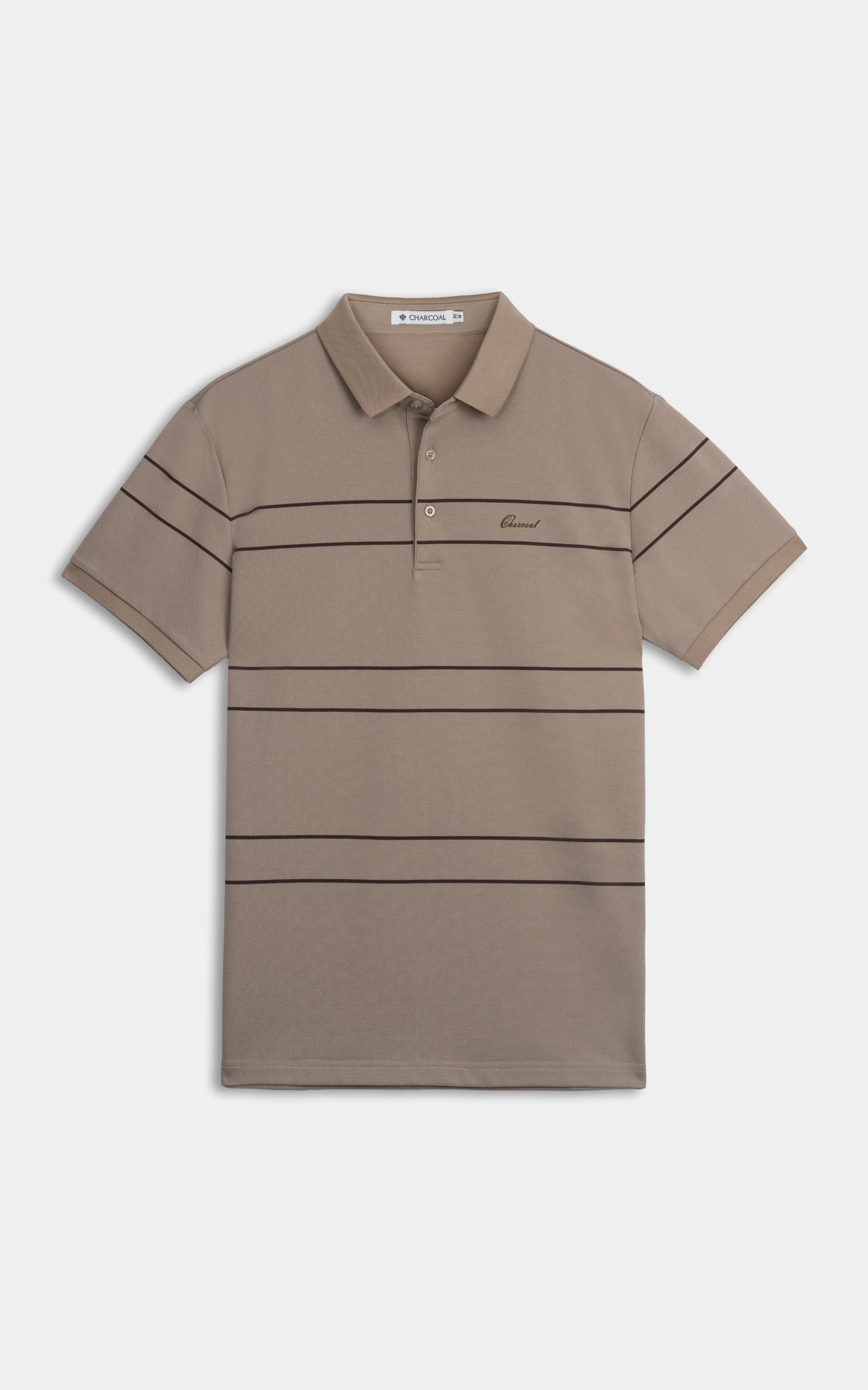 SMART FIT CLASSIC PREMIUM STRIPED POLO SHIRT BROWN
