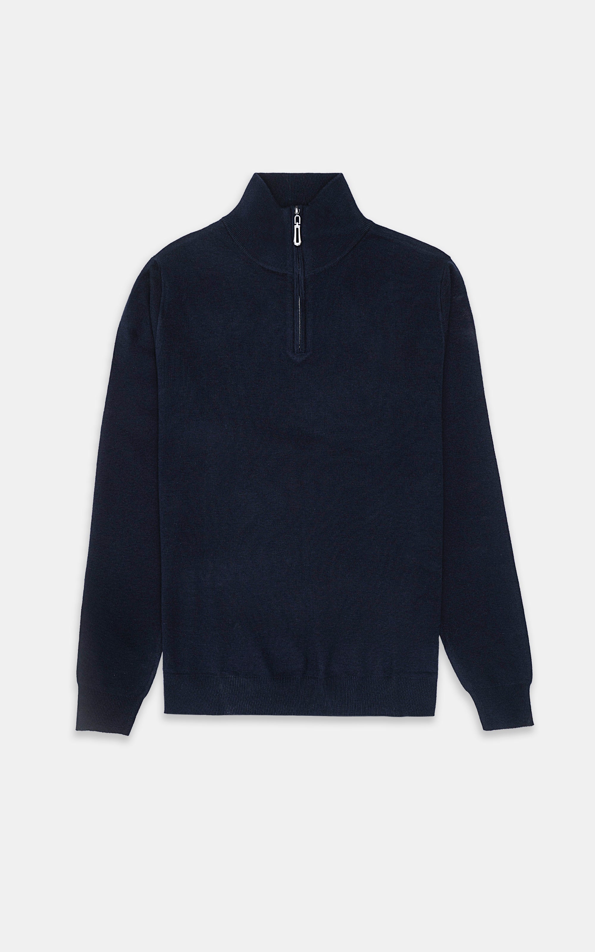 MOCK NECK ZIPPER SWEATER NAVY