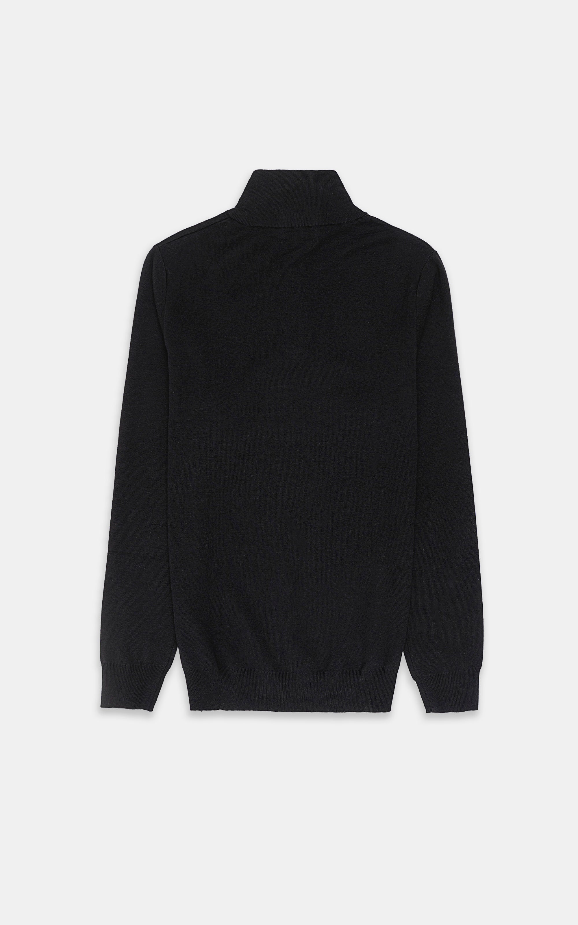 MOCK NECK ZIPPER SWEATER BLACK