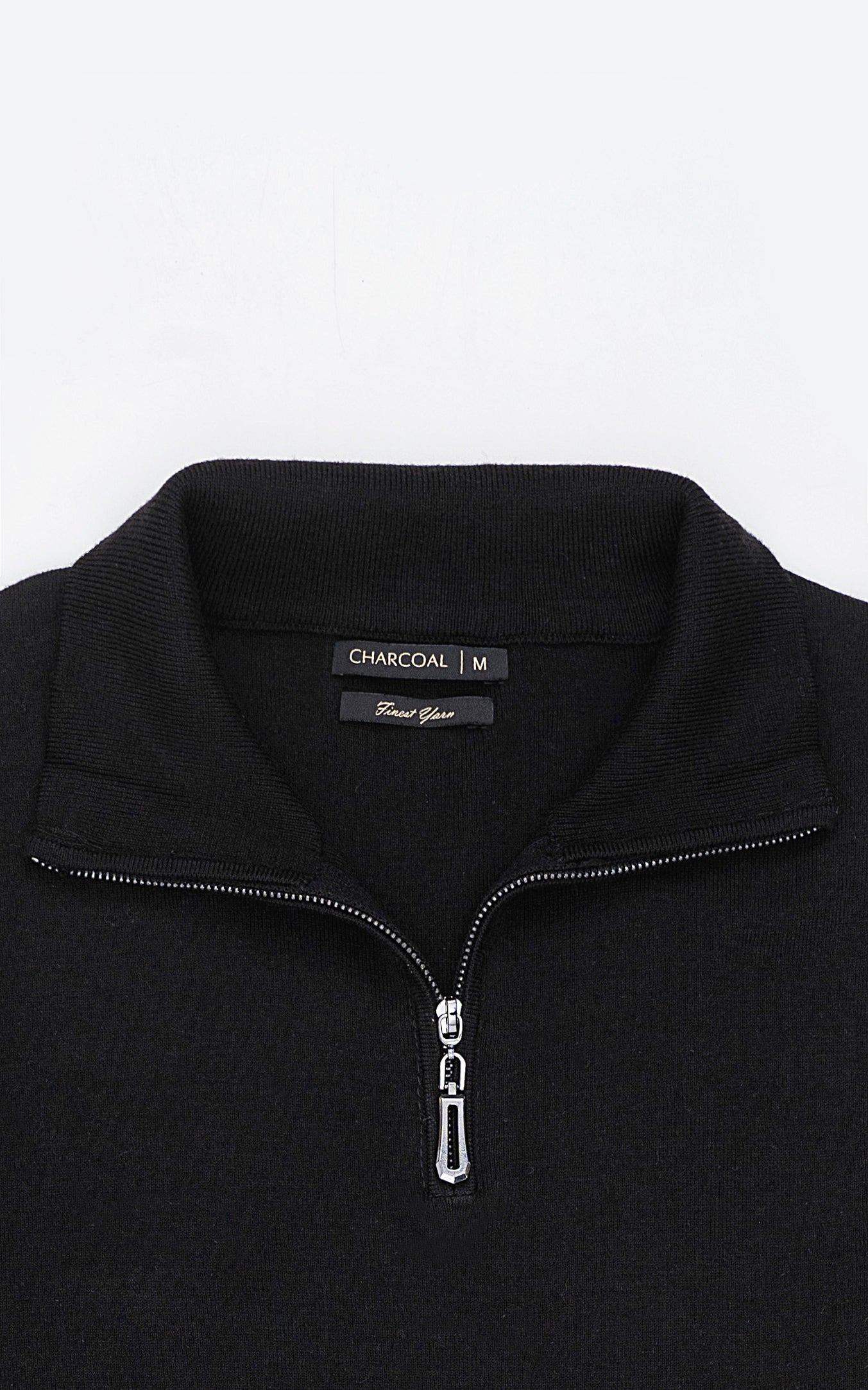 MOCK NECK ZIPPER SWEATER BLACK