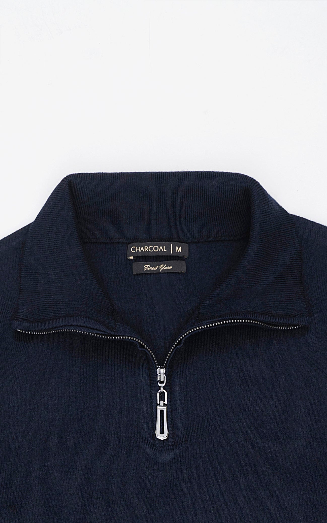 MOCK NECK ZIPPER SWEATER NAVY