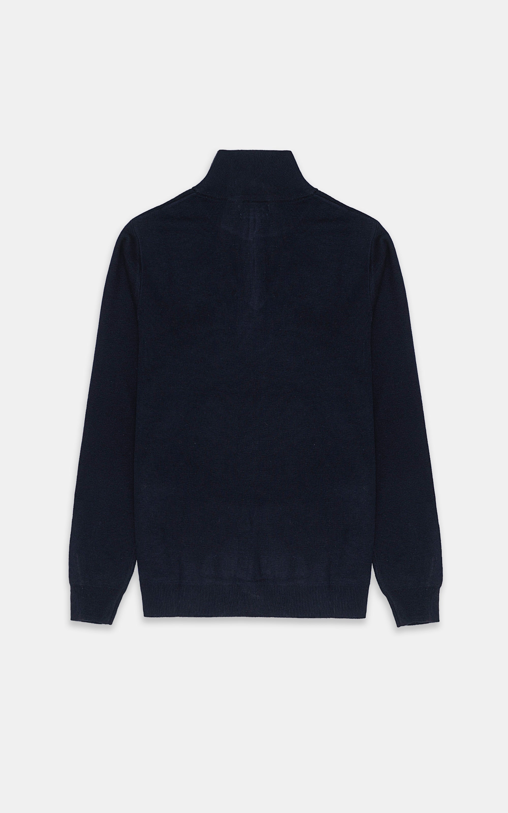 MOCK NECK ZIPPER SWEATER NAVY