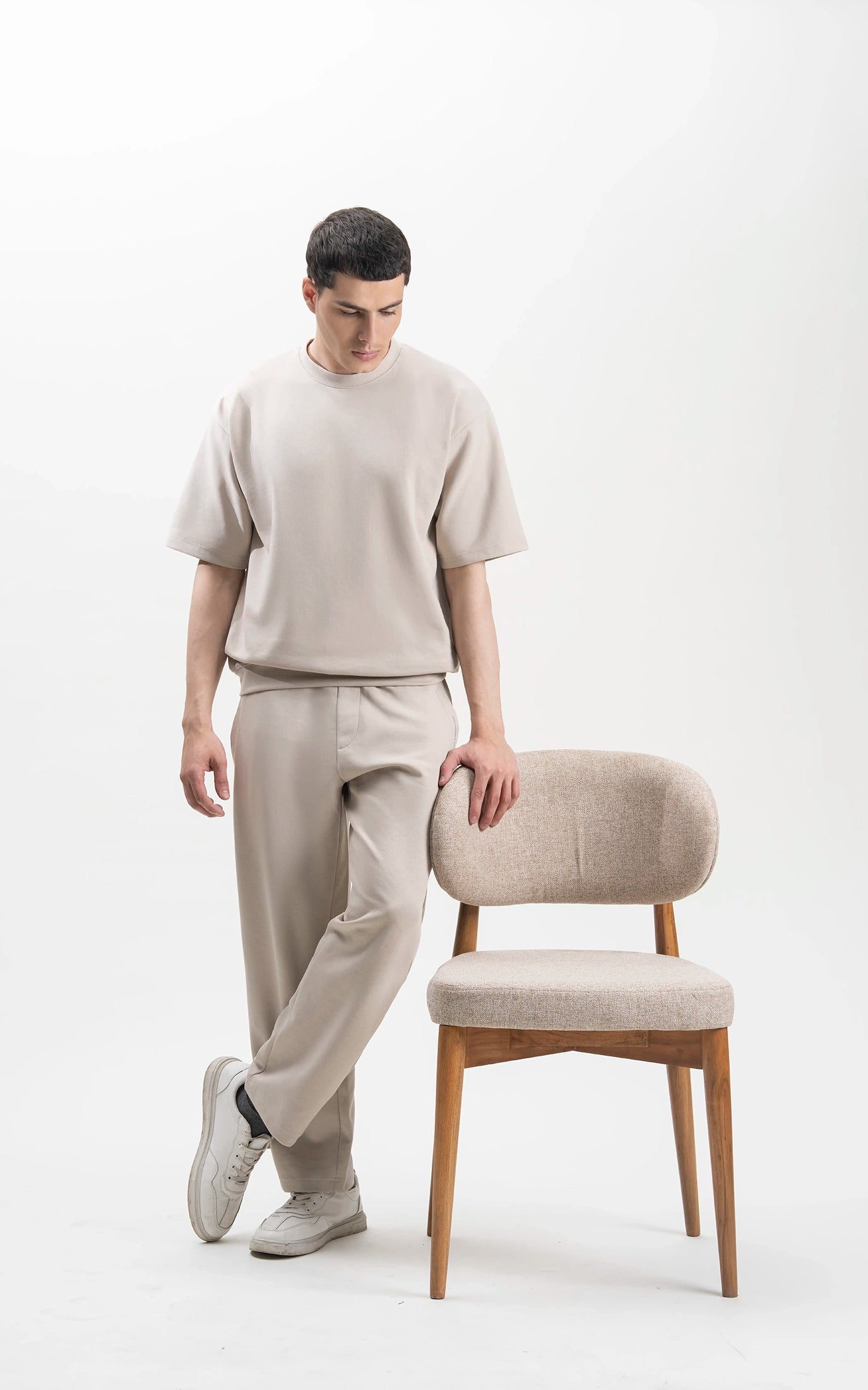 OVERSIZED SCUBA T-SHIRT BEIGE