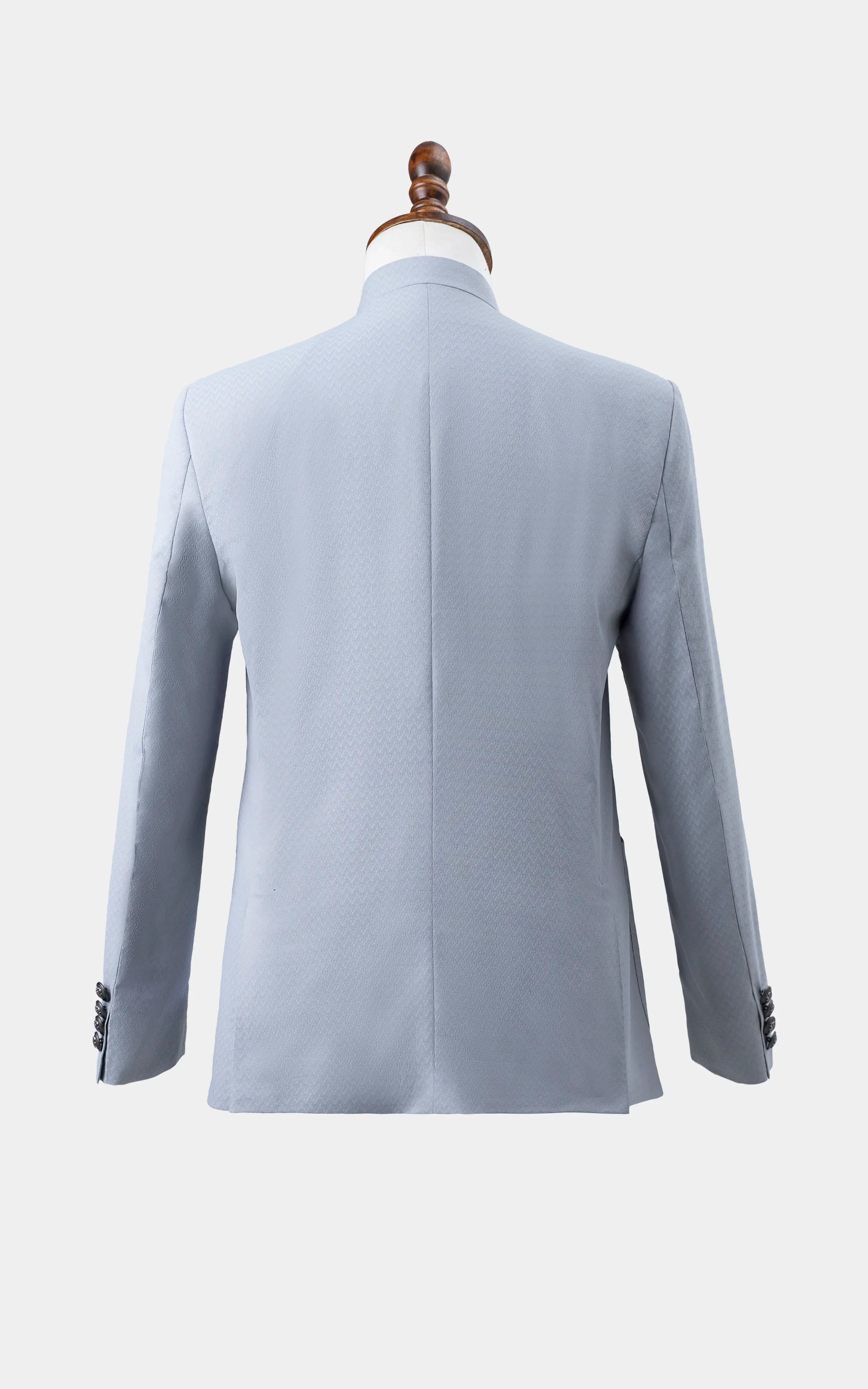 TEXTURED BLENDED PRINCE COAT | FESTIVE COLLECTION POWDER GREY