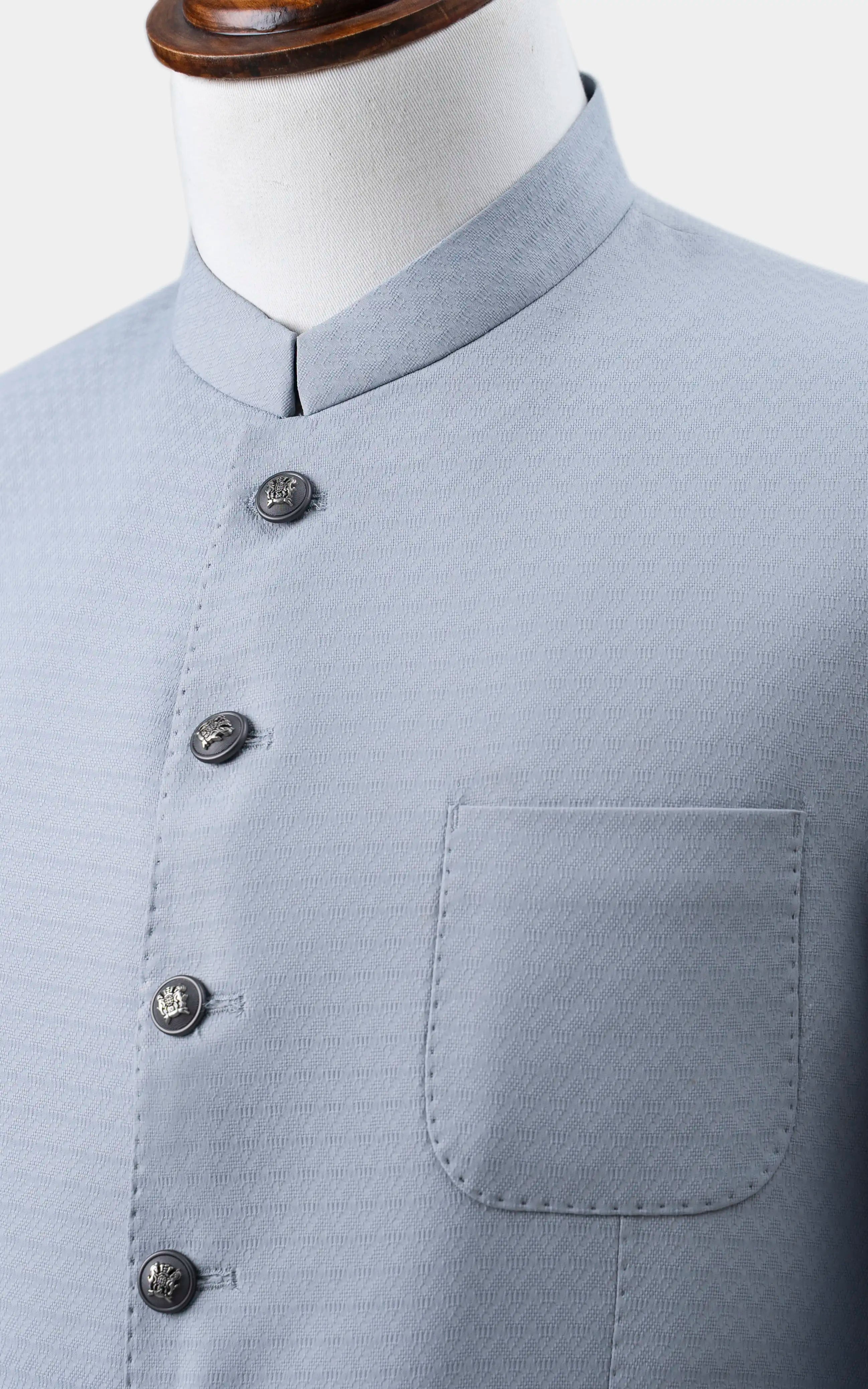 TEXTURED BLENDED PRINCE COAT | FESTIVE COLLECTION POWDER GREY