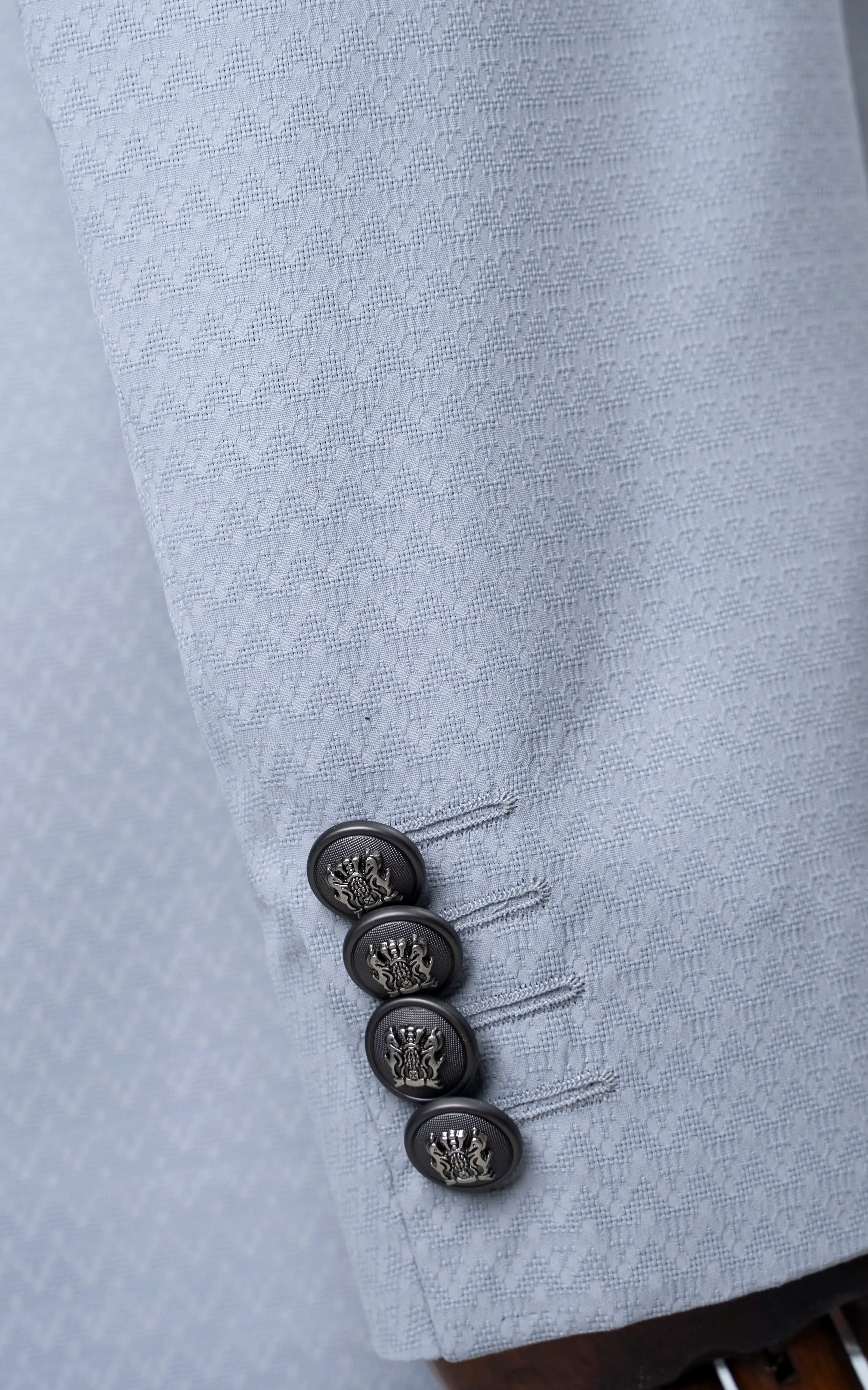 TEXTURED BLENDED PRINCE COAT | FESTIVE COLLECTION POWDER GREY