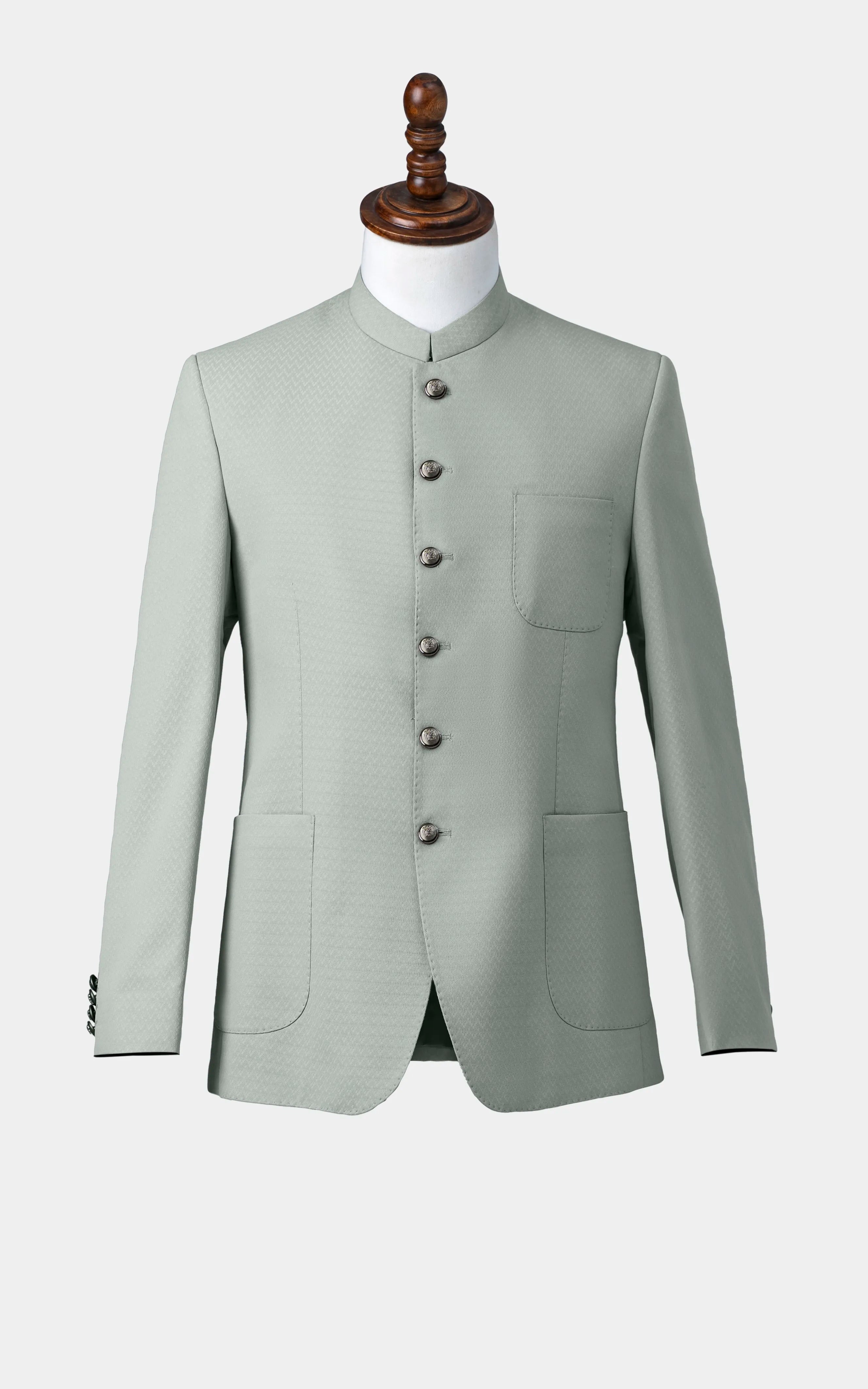 TEXTURED BLENDED PRINCE COAT | FESTIVE COLLECTION LIGHT GREEN