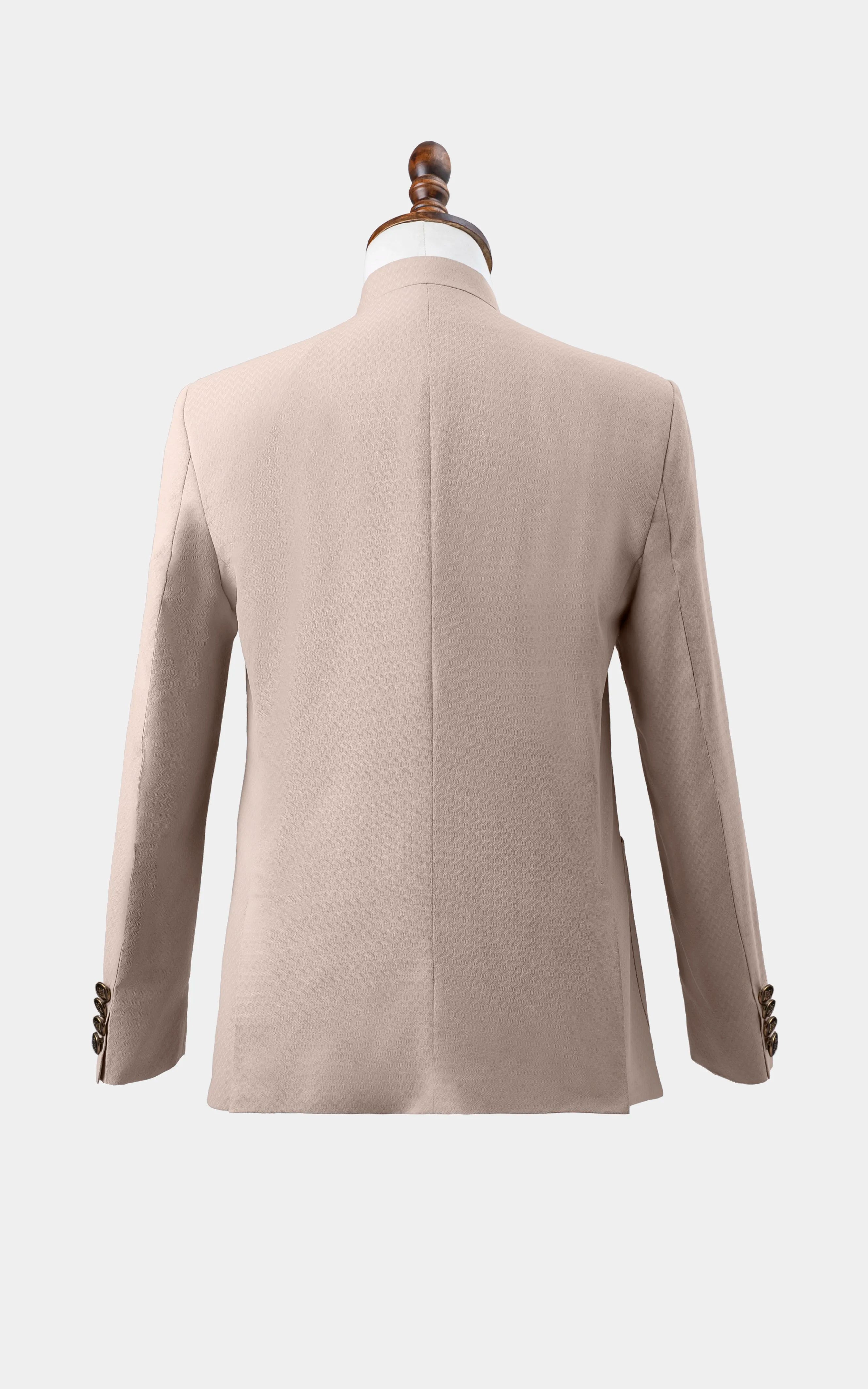 TEXTURED BLENDED PRINCE COAT | FESTIVE COLLECTION BEIGE