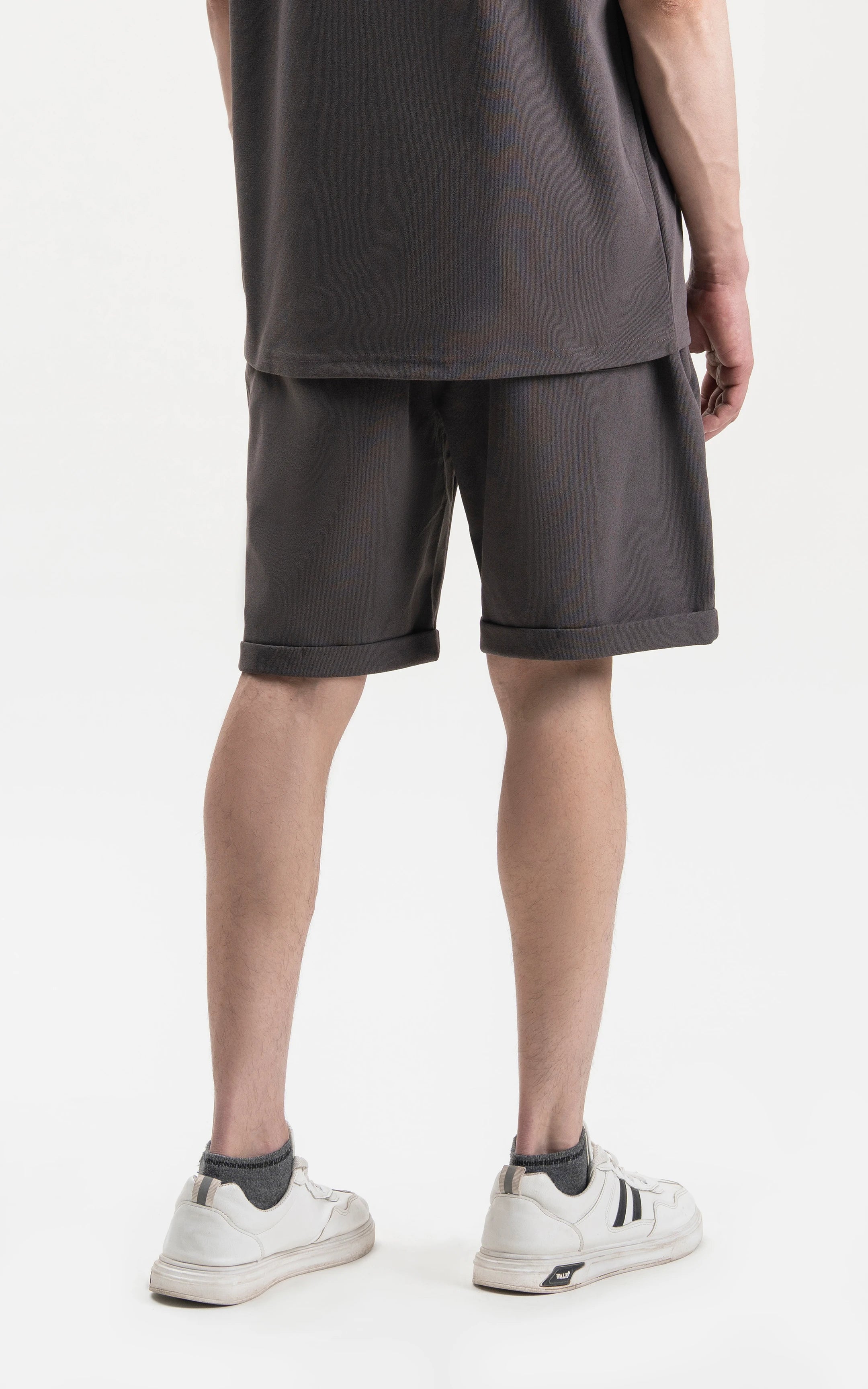 REGULAR FIT CASUAL SHORT CHARCOAL GREY
