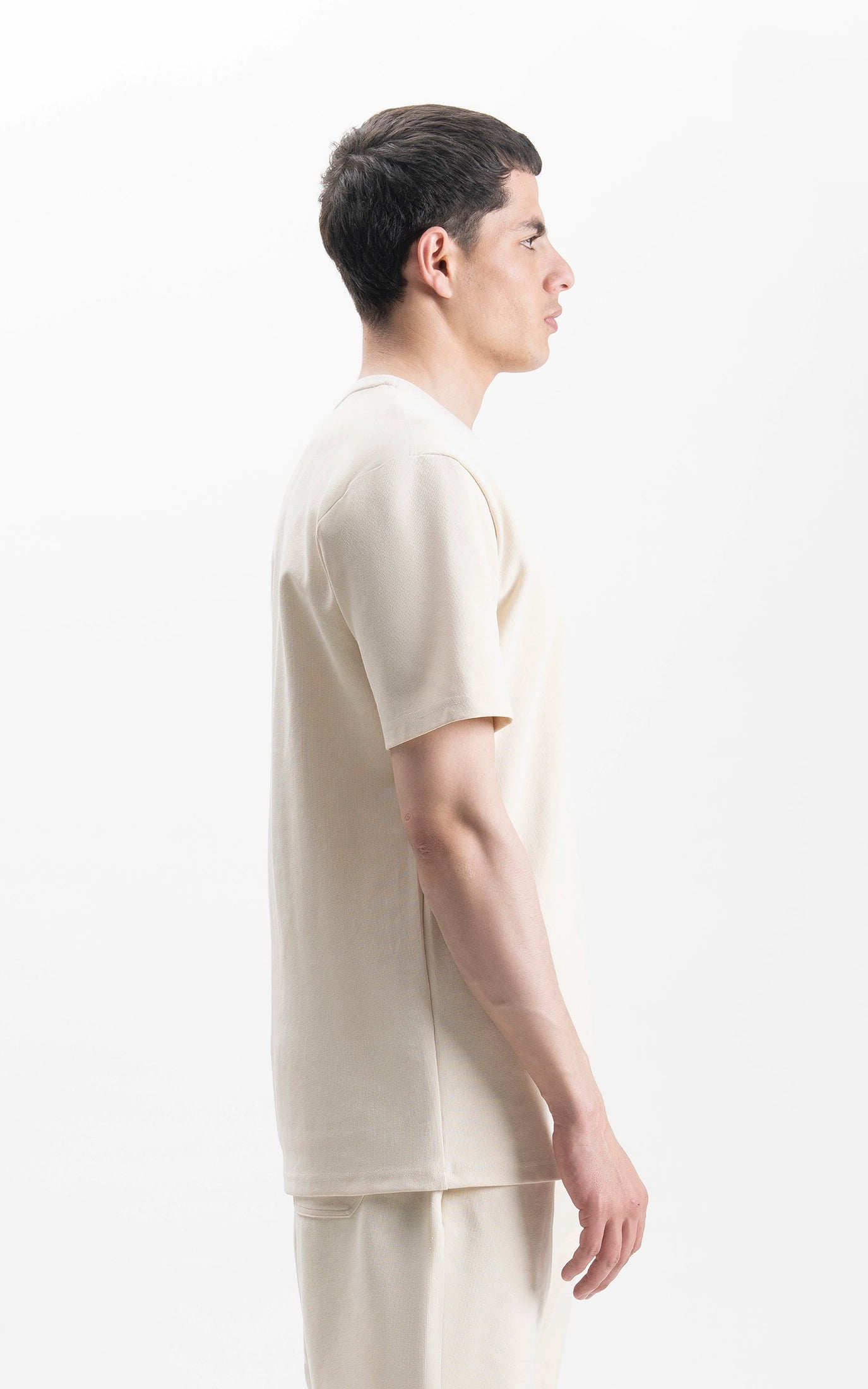 CREW NECK OVERSIZED T-SHIRT BEIGE