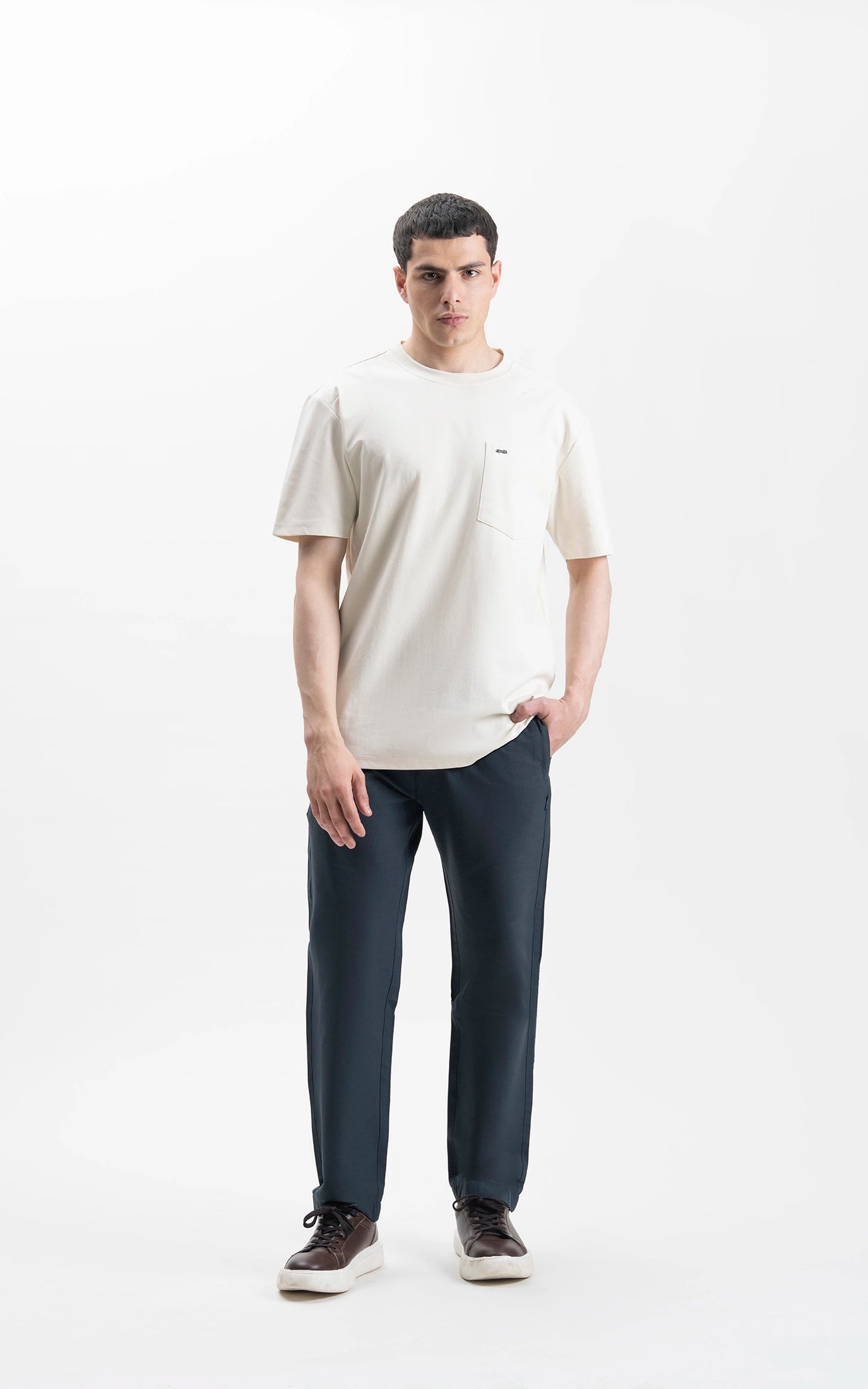 OVERSIZE FIT CREW NECK T-SHIRT BEIGE