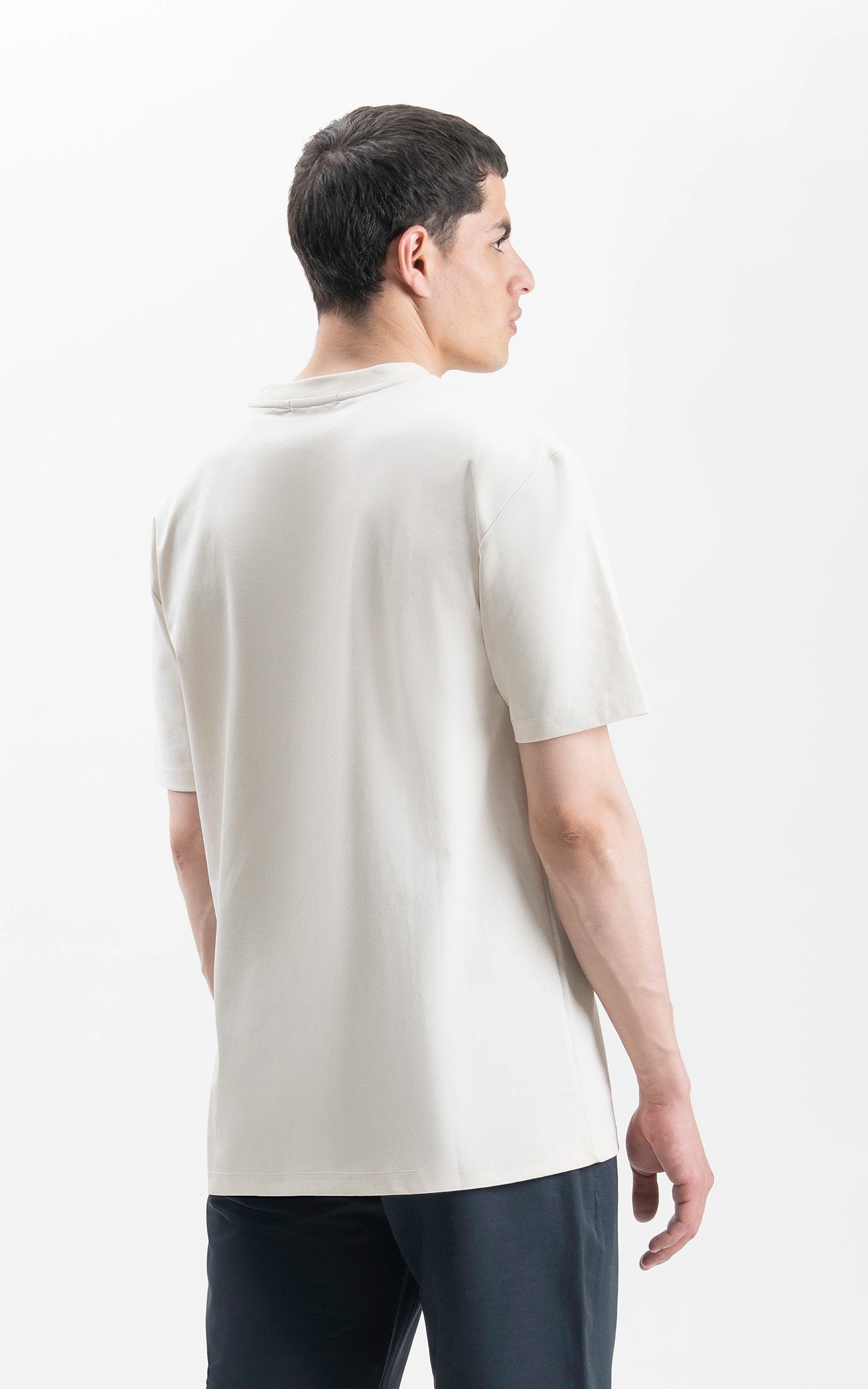 OVERSIZE FIT CREW NECK T-SHIRT BEIGE