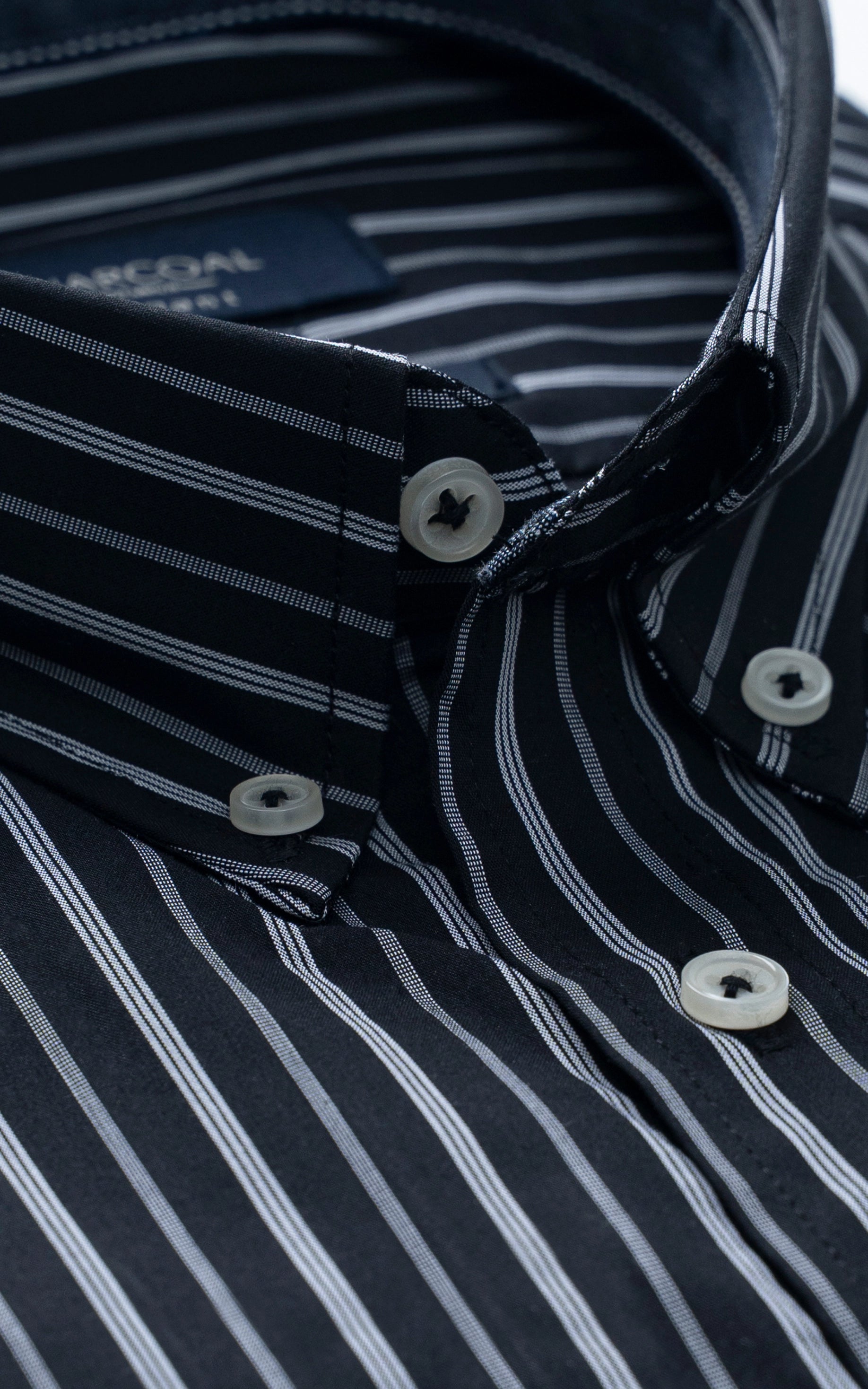 SEMI FORMAL SMART FIT STRIPED SHIRT BLACK WHITE