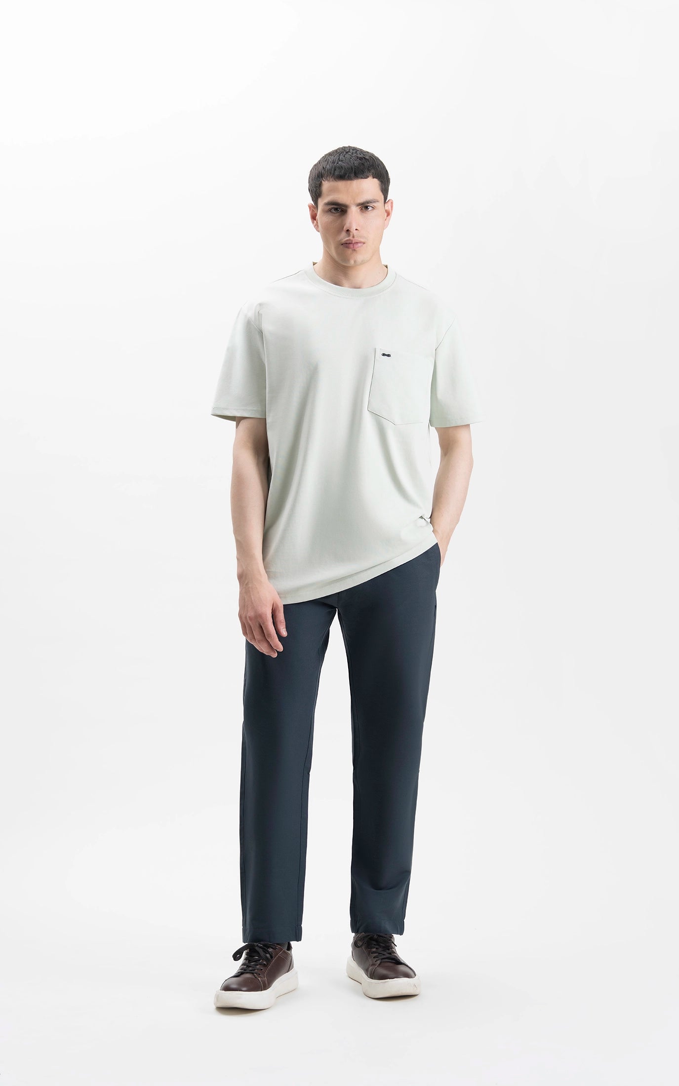 OVERSIZE FIT CREW NECK T-SHIRT AQUA GREEN