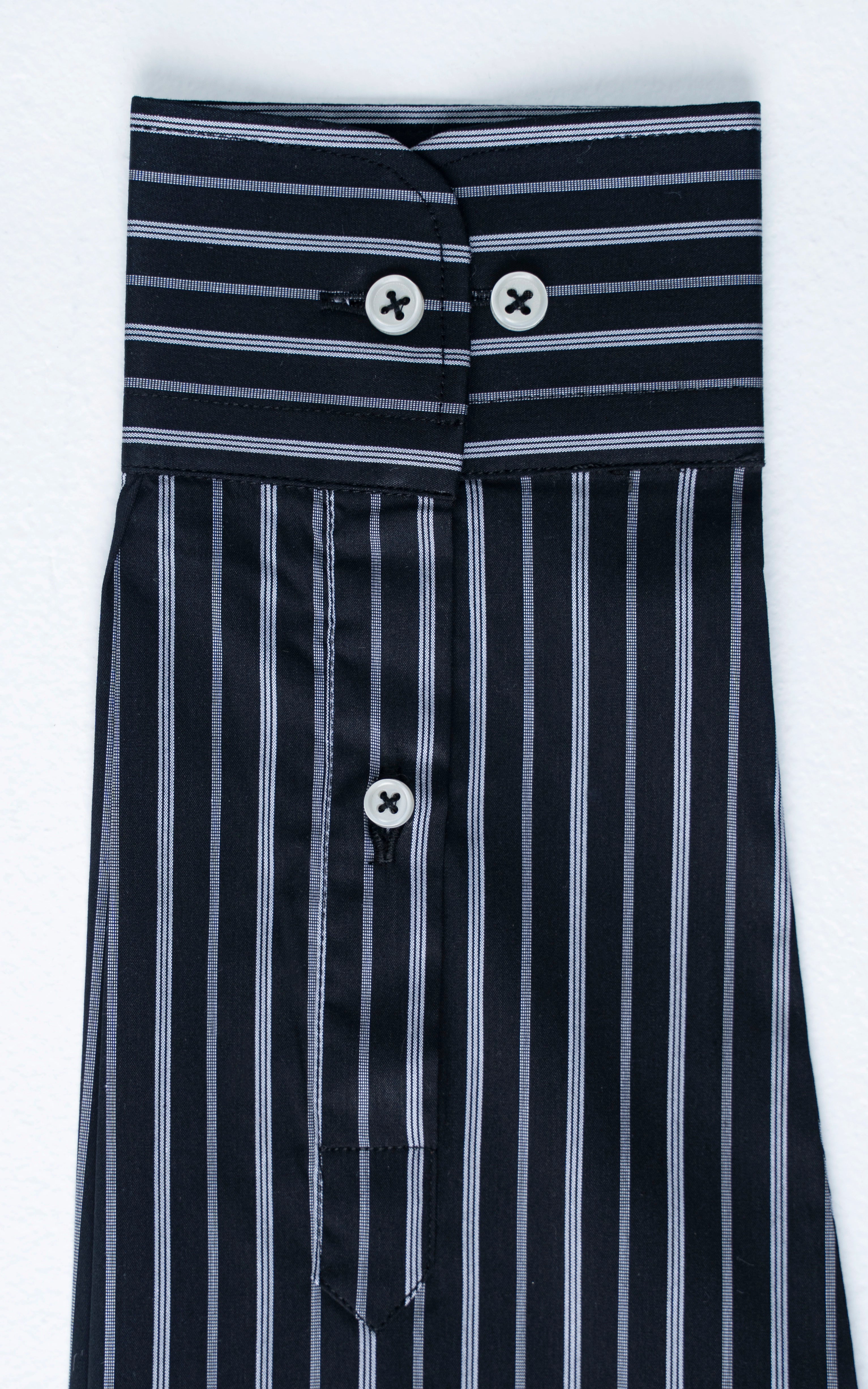 SEMI FORMAL SMART FIT STRIPED SHIRT BLACK WHITE
