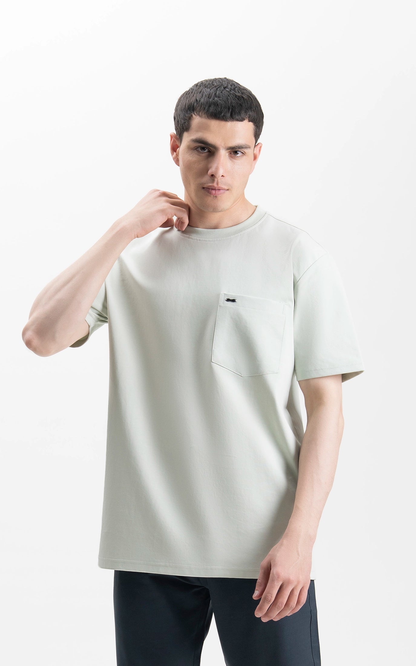 OVERSIZE FIT CREW NECK T-SHIRT AQUA GREEN