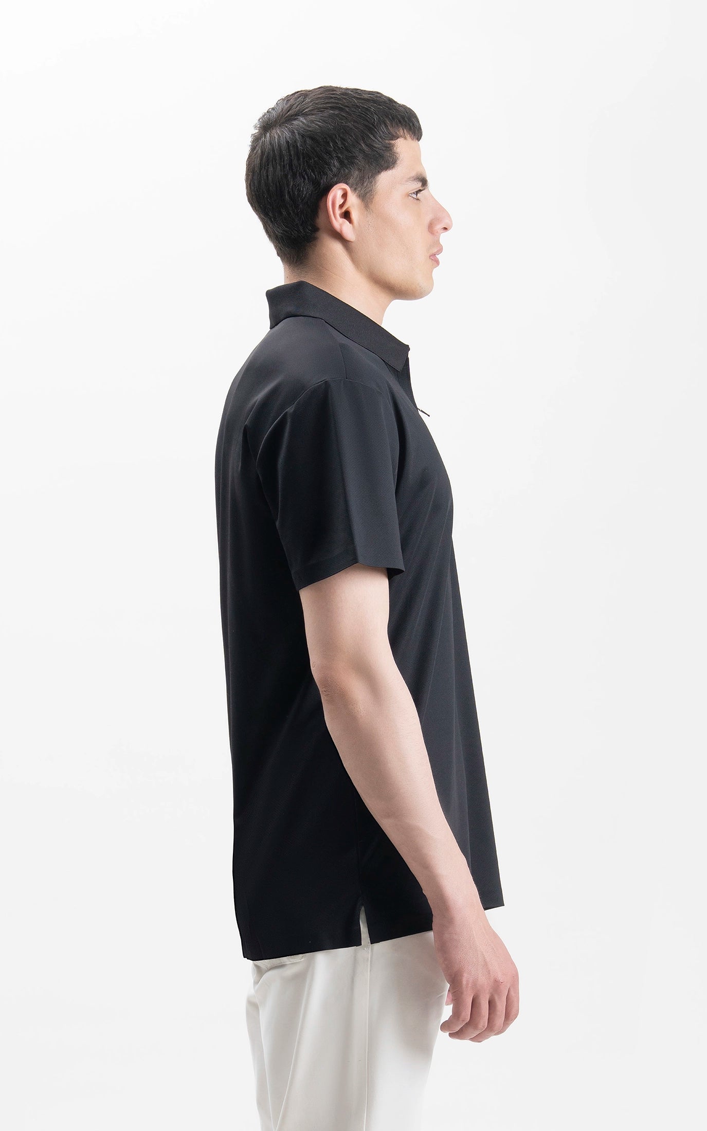 SMART FIT PREMIUM ZIP POLO SHIRT BLACK