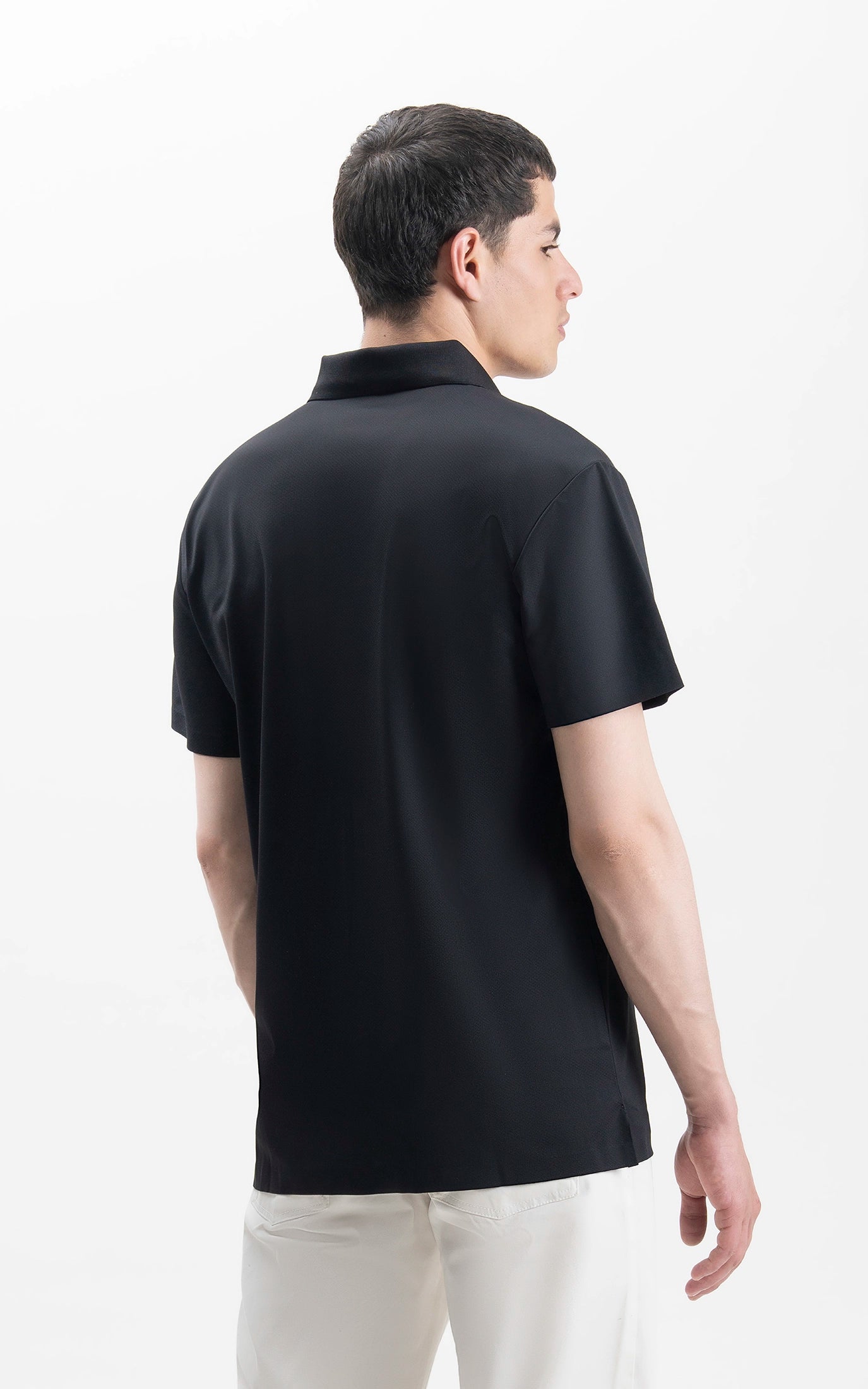 SMART FIT PREMIUM ZIP POLO SHIRT BLACK