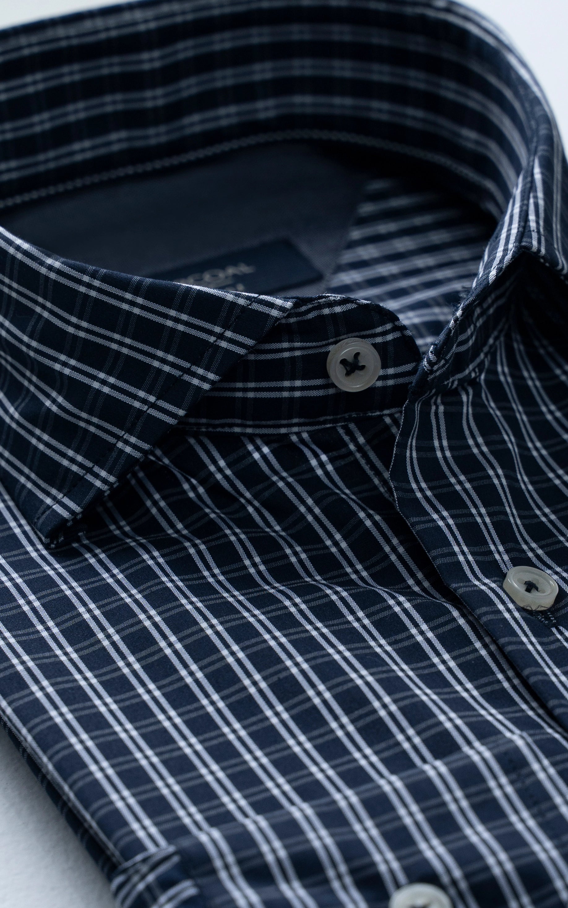 SEMI FORMAL SMART FIT CHECK SHIRT NAVY