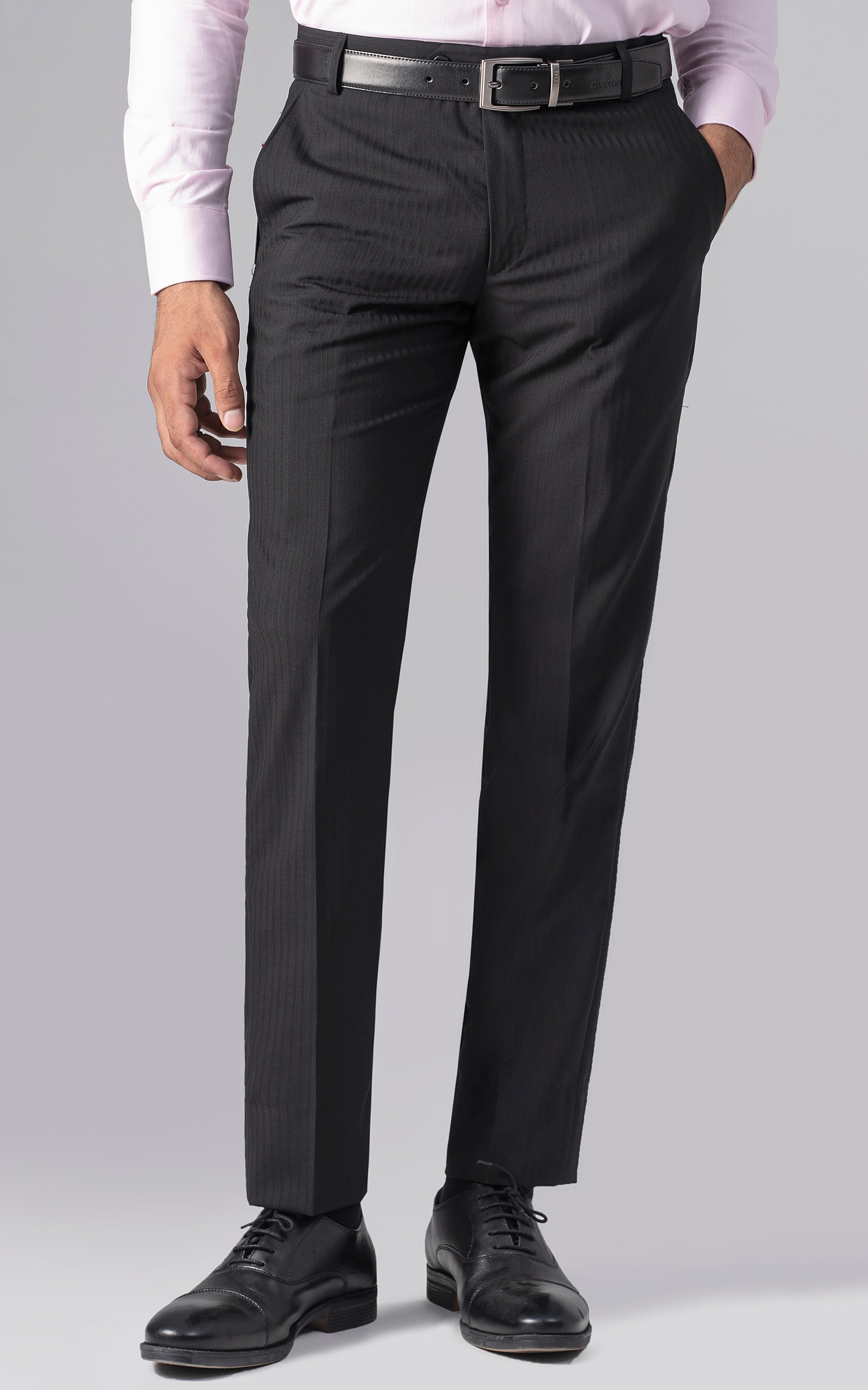 DRESS PANT SLIM FIT BLACK SELF