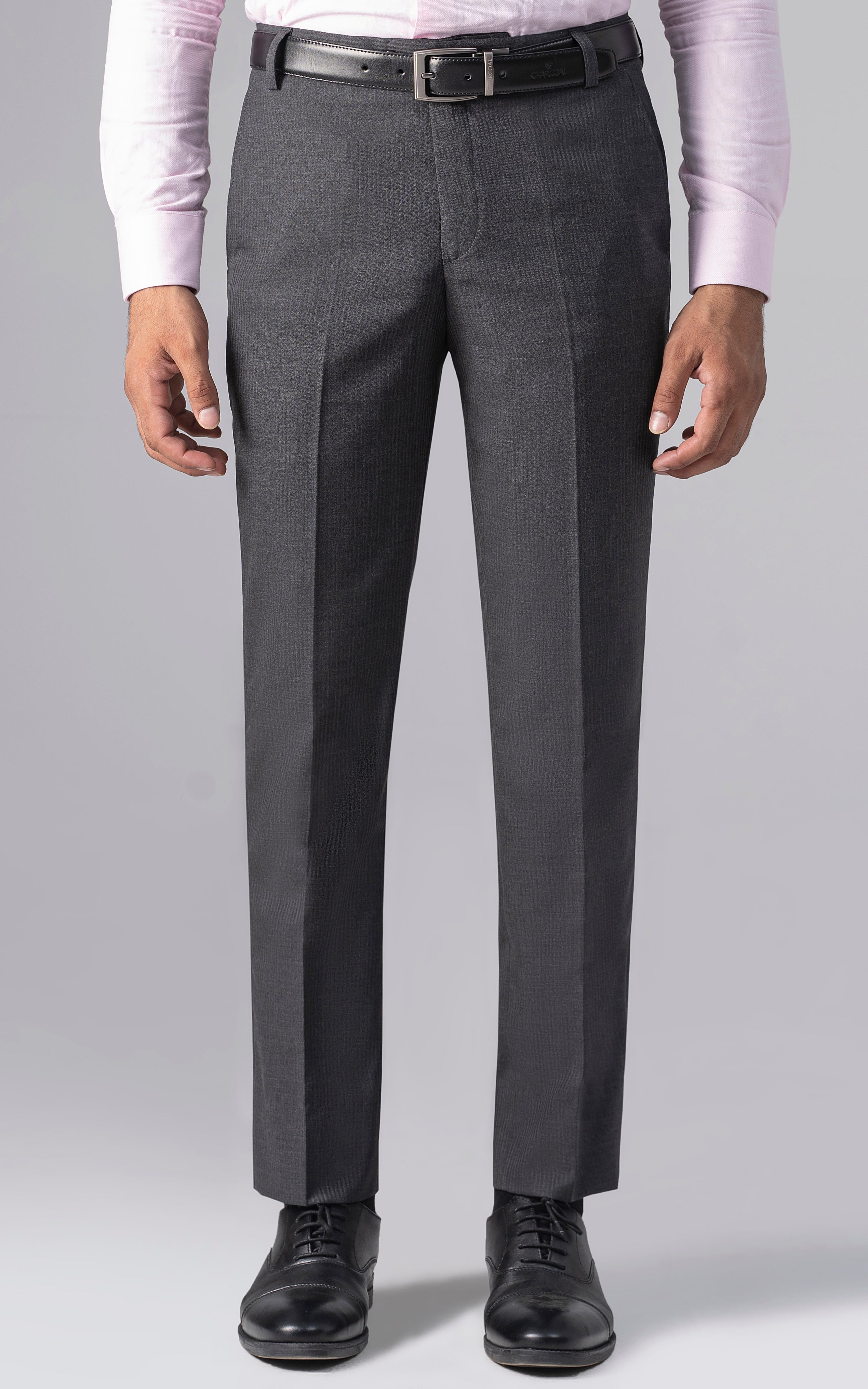 DRESS PANT  SLIM FIT CHARCOAL GREY SELF