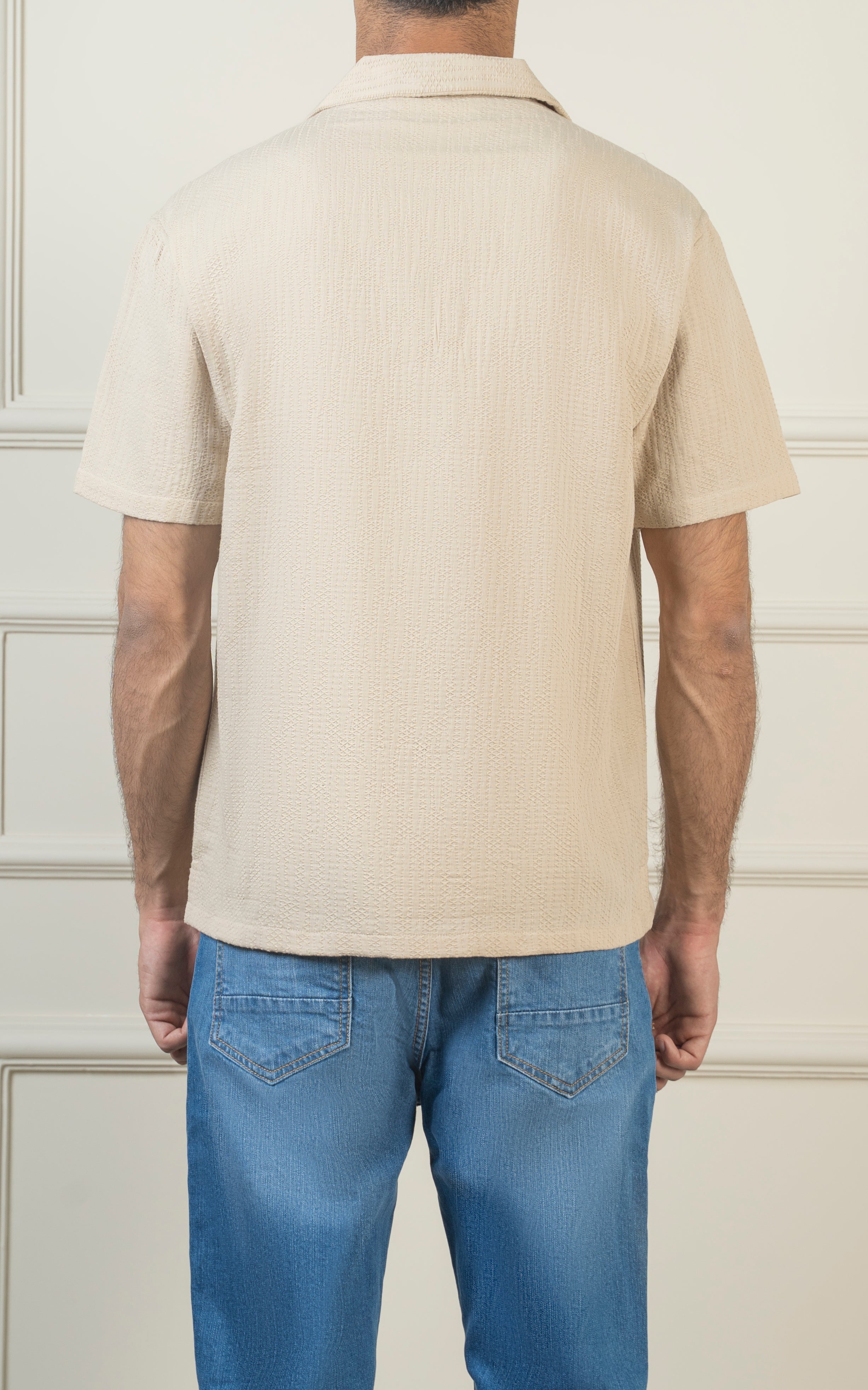 CASUAL SHIRT CUBAN COLLAR BEIGE