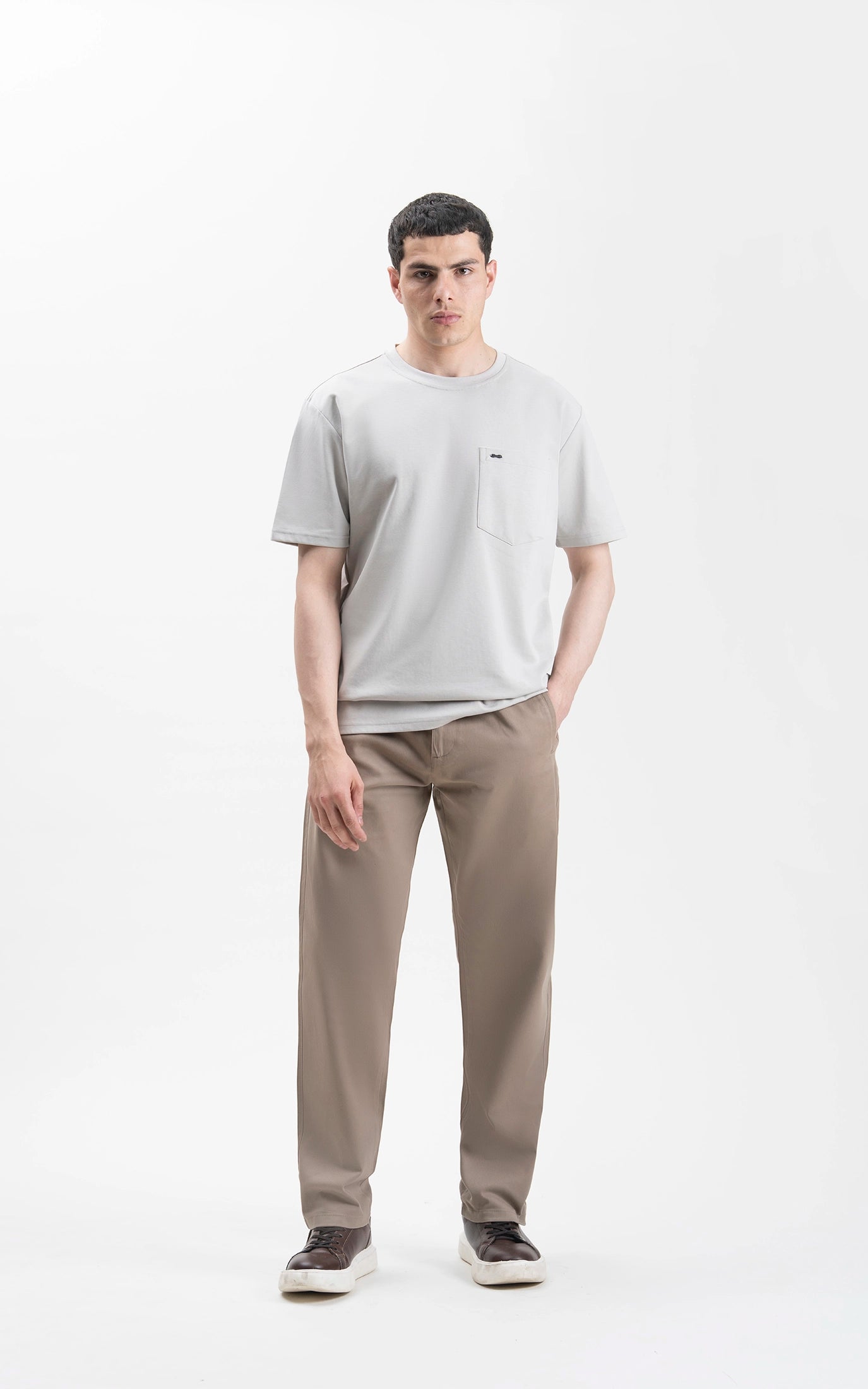 OVERSIZE FIT CREW NECK T-SHIRT ASH GREY