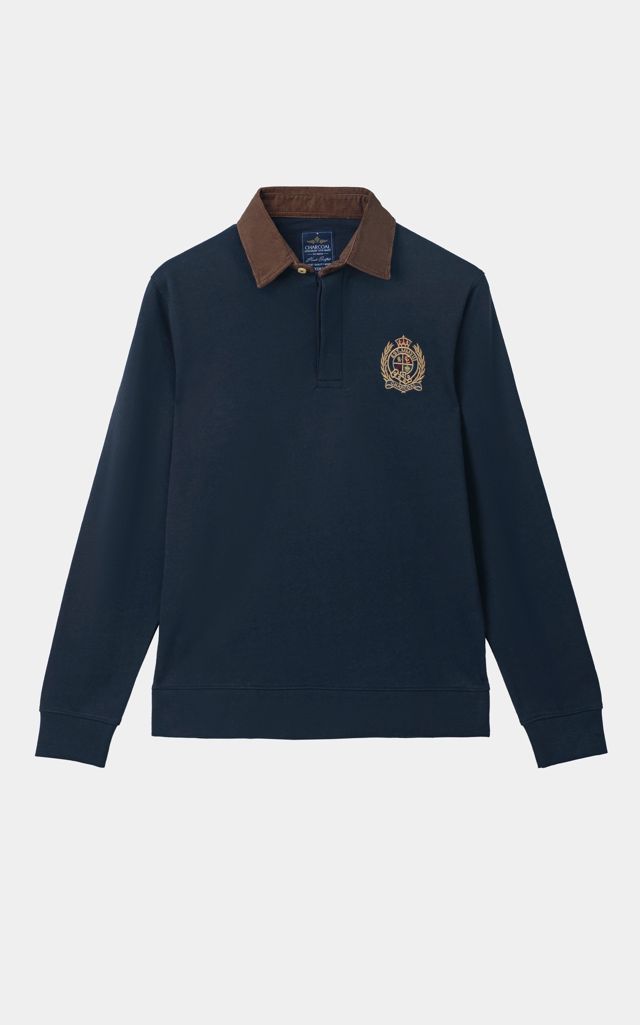 RUGBY COLLAR SWEAT SHIRT NAVY