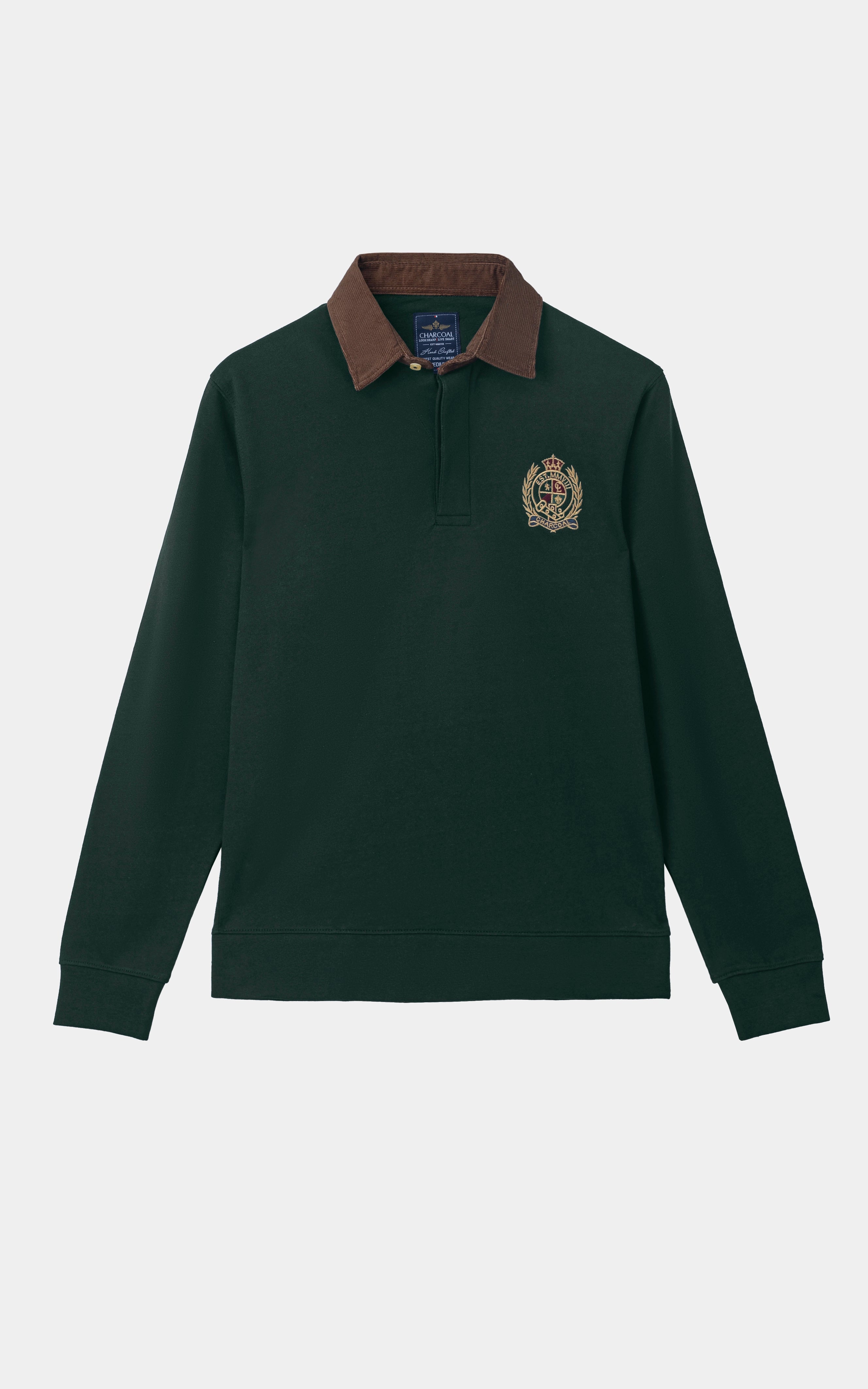 RUGBY COLLAR SWEAT SHIRT OLIVE