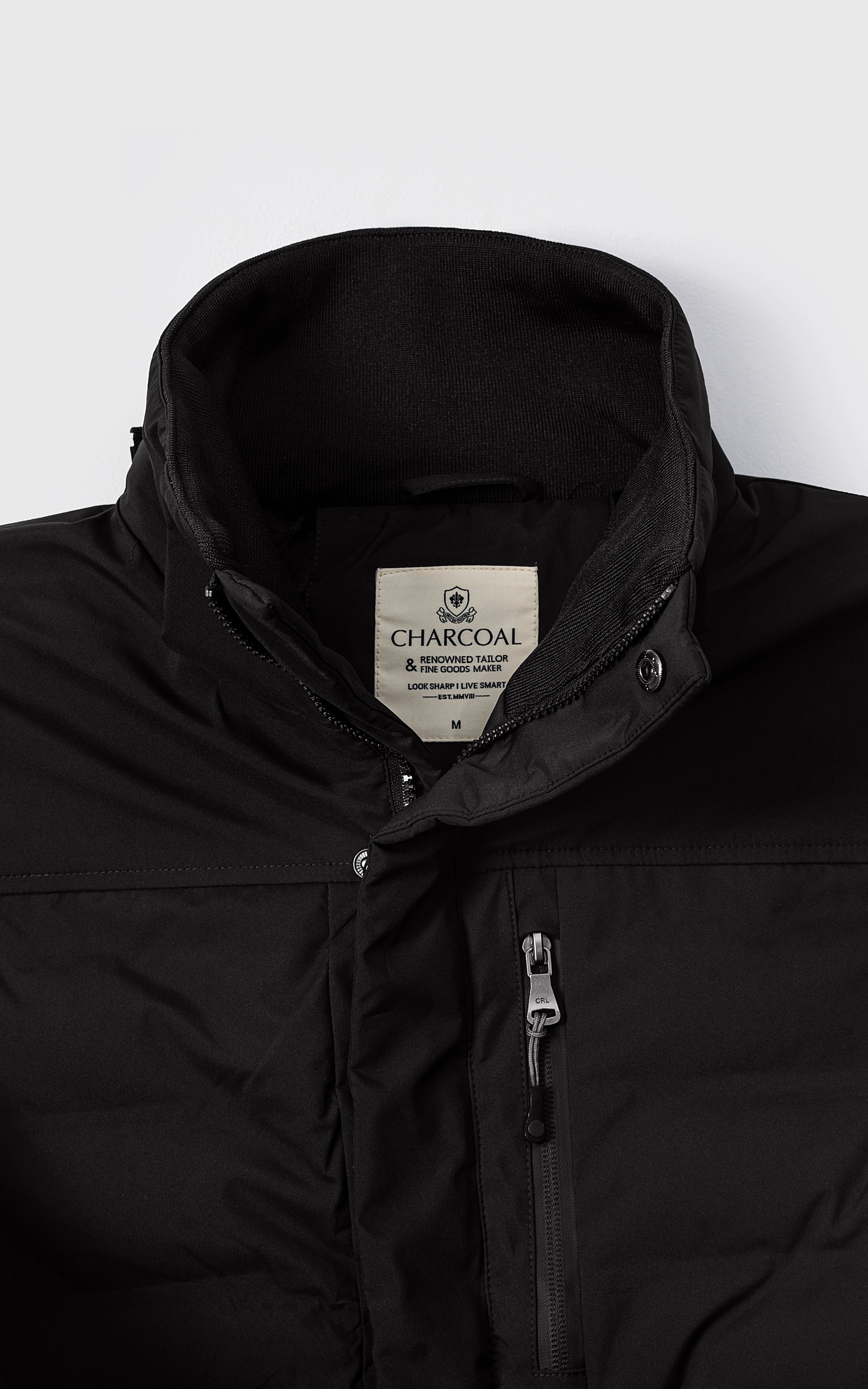 PARKA JACKET FULL SLEEVE BLACK