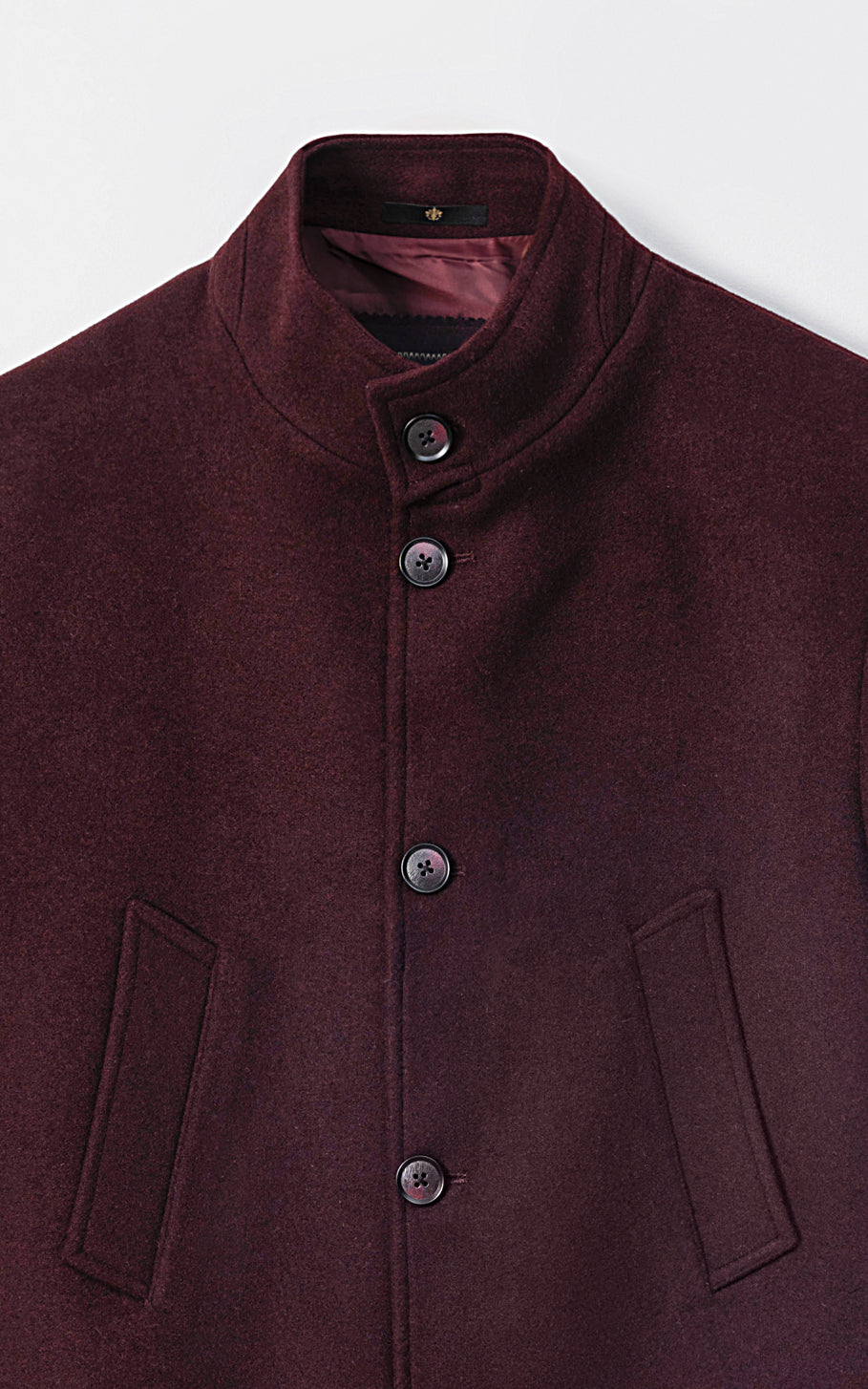 MEN'S LONG WOOL COAT BURGUNDY