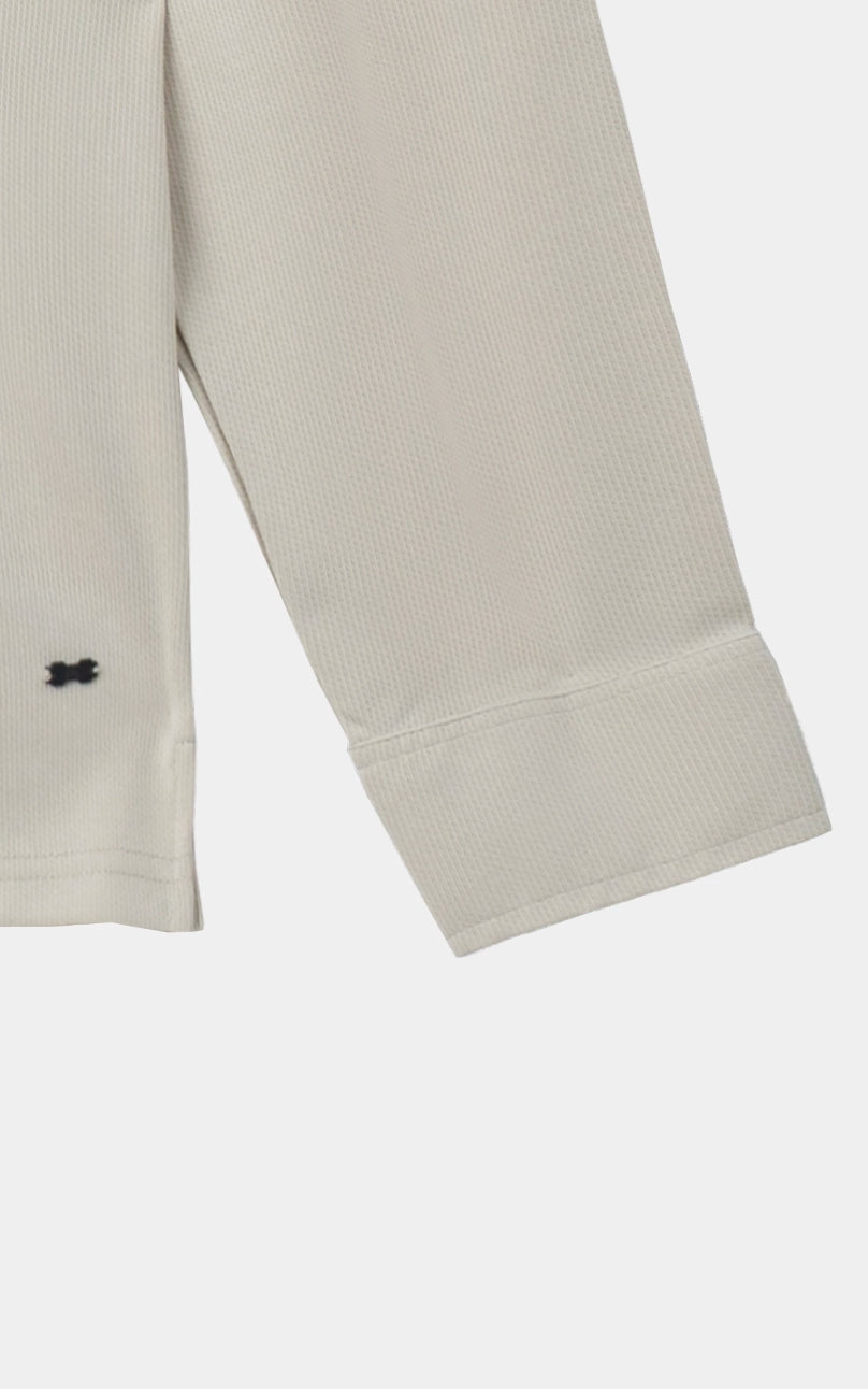 KNITTED TEXTURED POLO SHIRT BEIGE