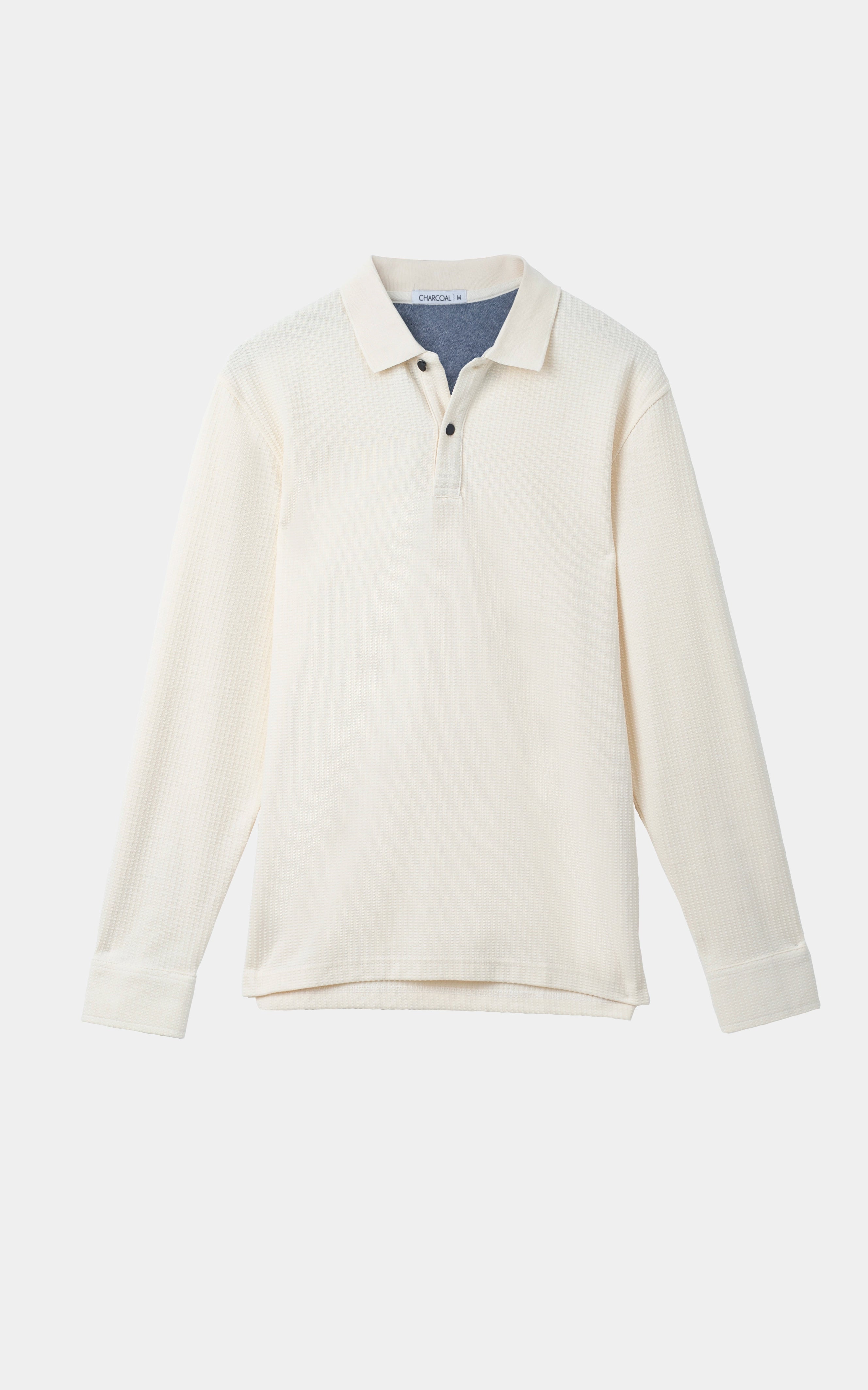 KNITTED TEXTURED POLO OFF WHITE