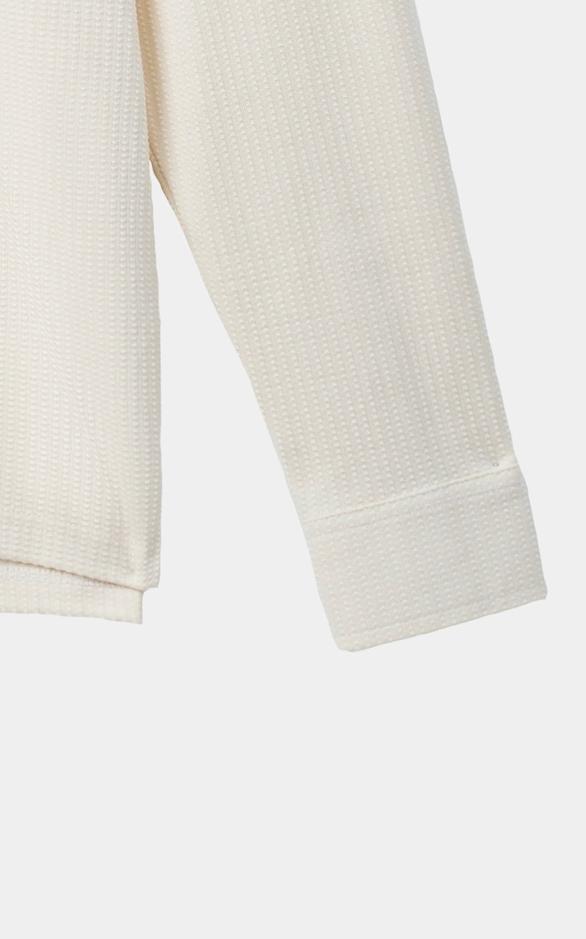 KNITTED TEXTURED POLO OFF WHITE