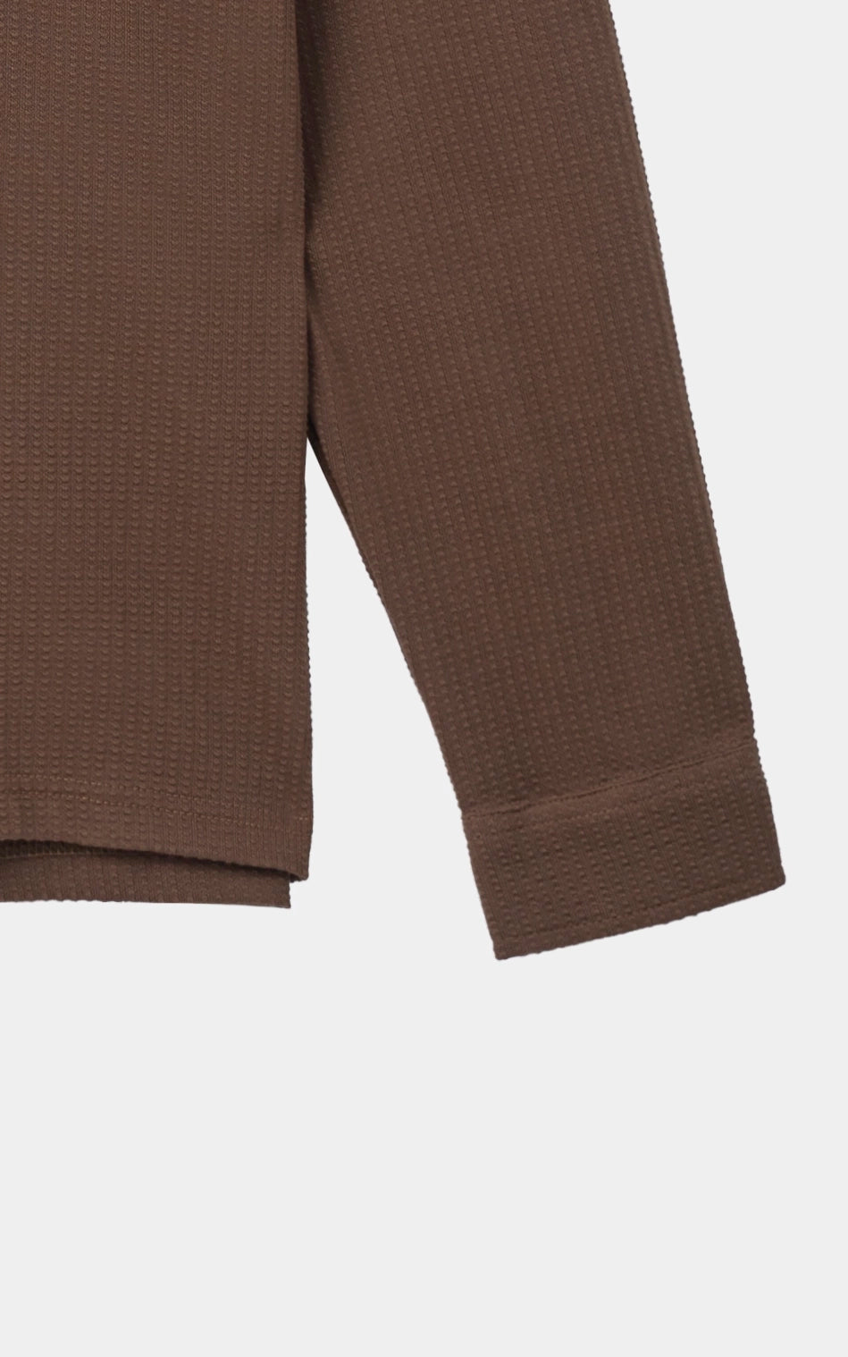 KNITTED TEXTURED POLO BROWN