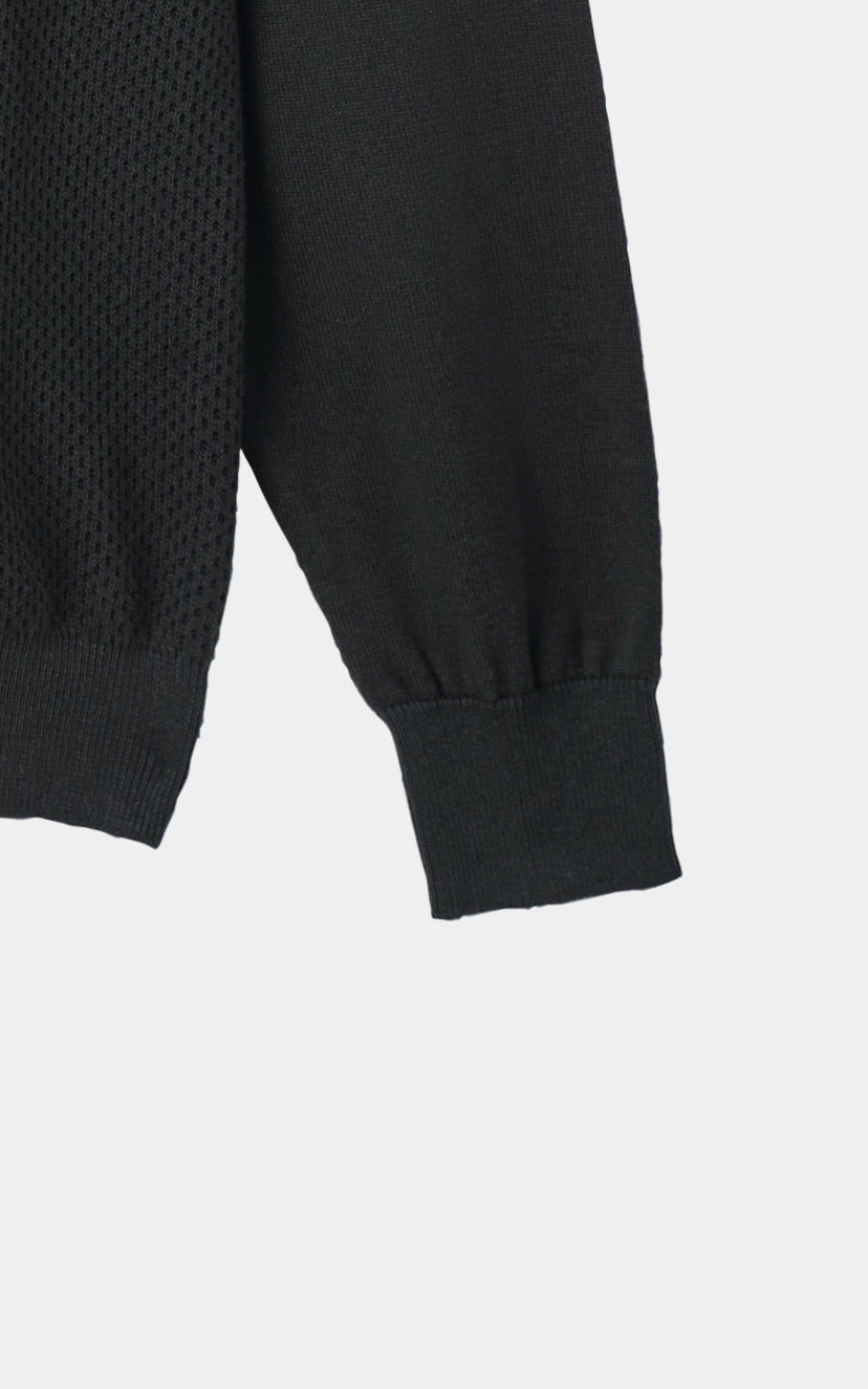 Textured Crew Neck Sweater Dark Olive