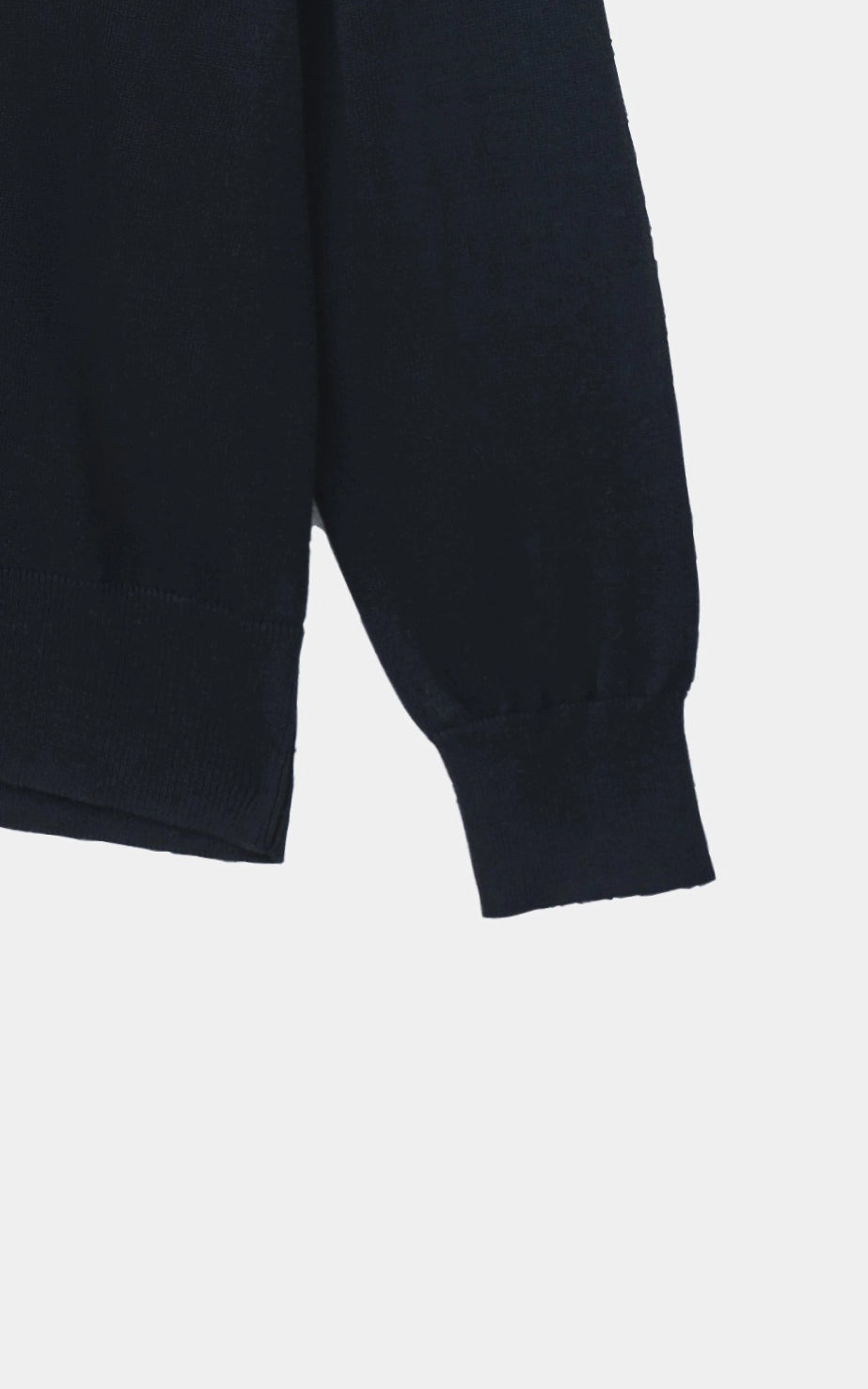 Striped Half-Zip Knit Sweater Black