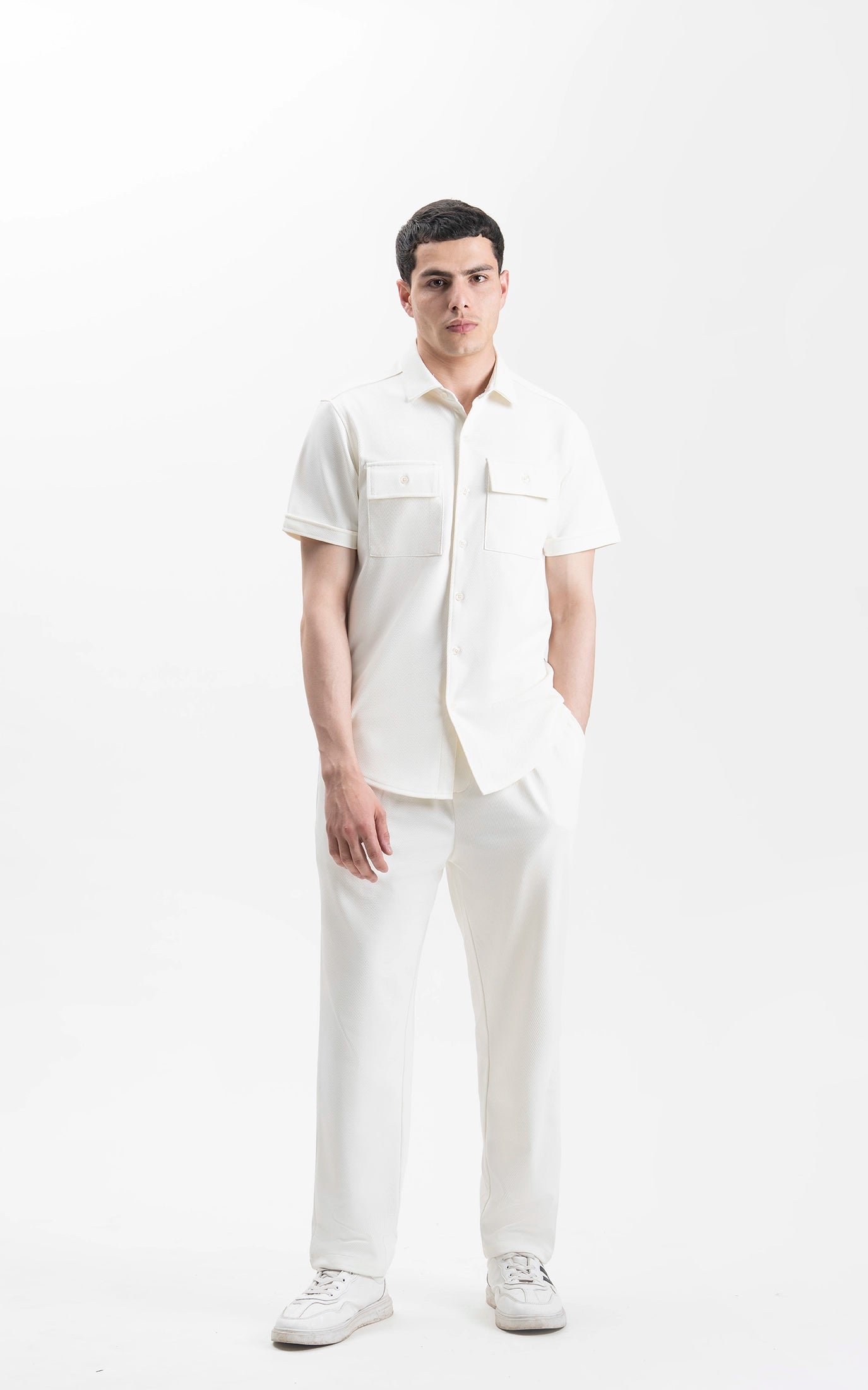 REGULAR COLLAR CASUAL SHIRT OFF WHITE