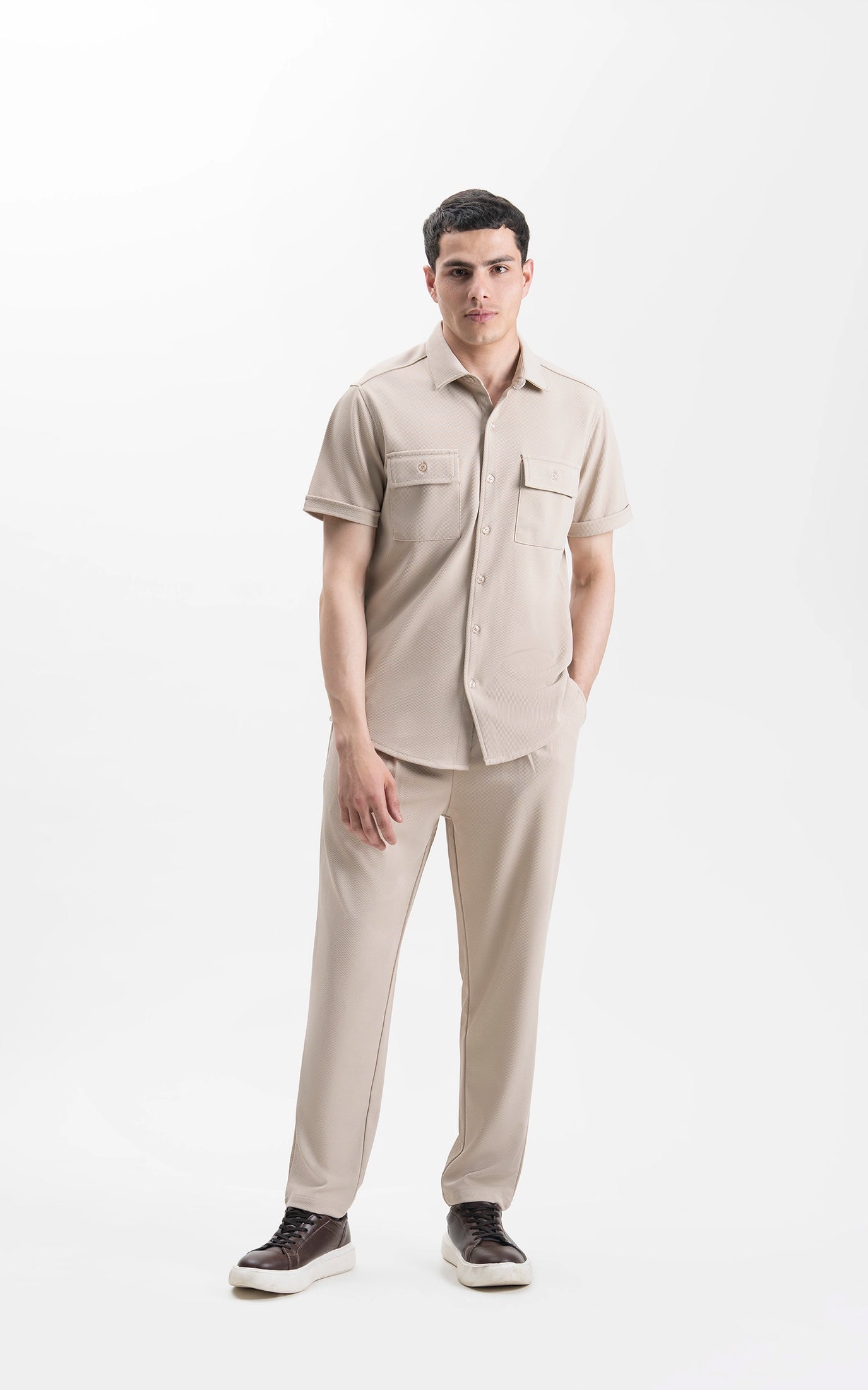 REGULAR COLLAR CASUAL SHIRT KHAKI