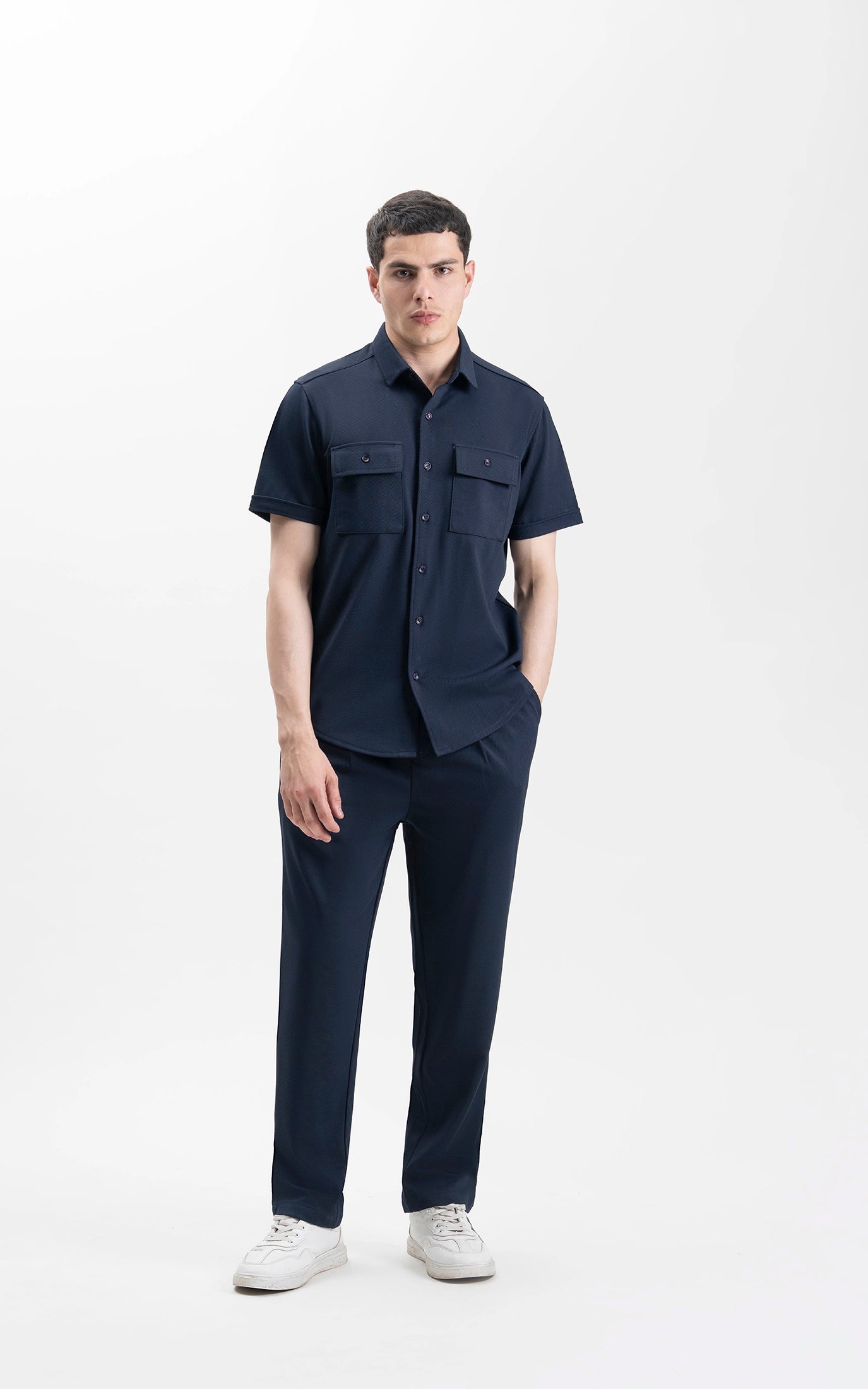REGULAR COLLAR CASUAL SHIRT NAVY