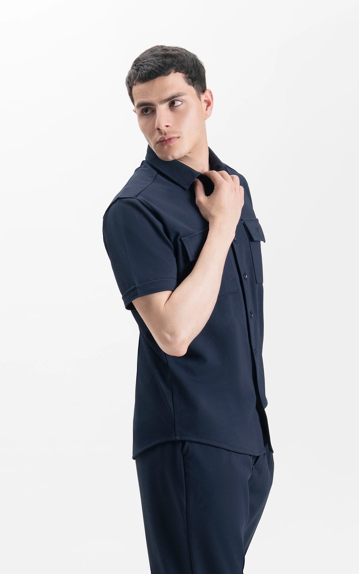 REGULAR COLLAR CASUAL SHIRT NAVY