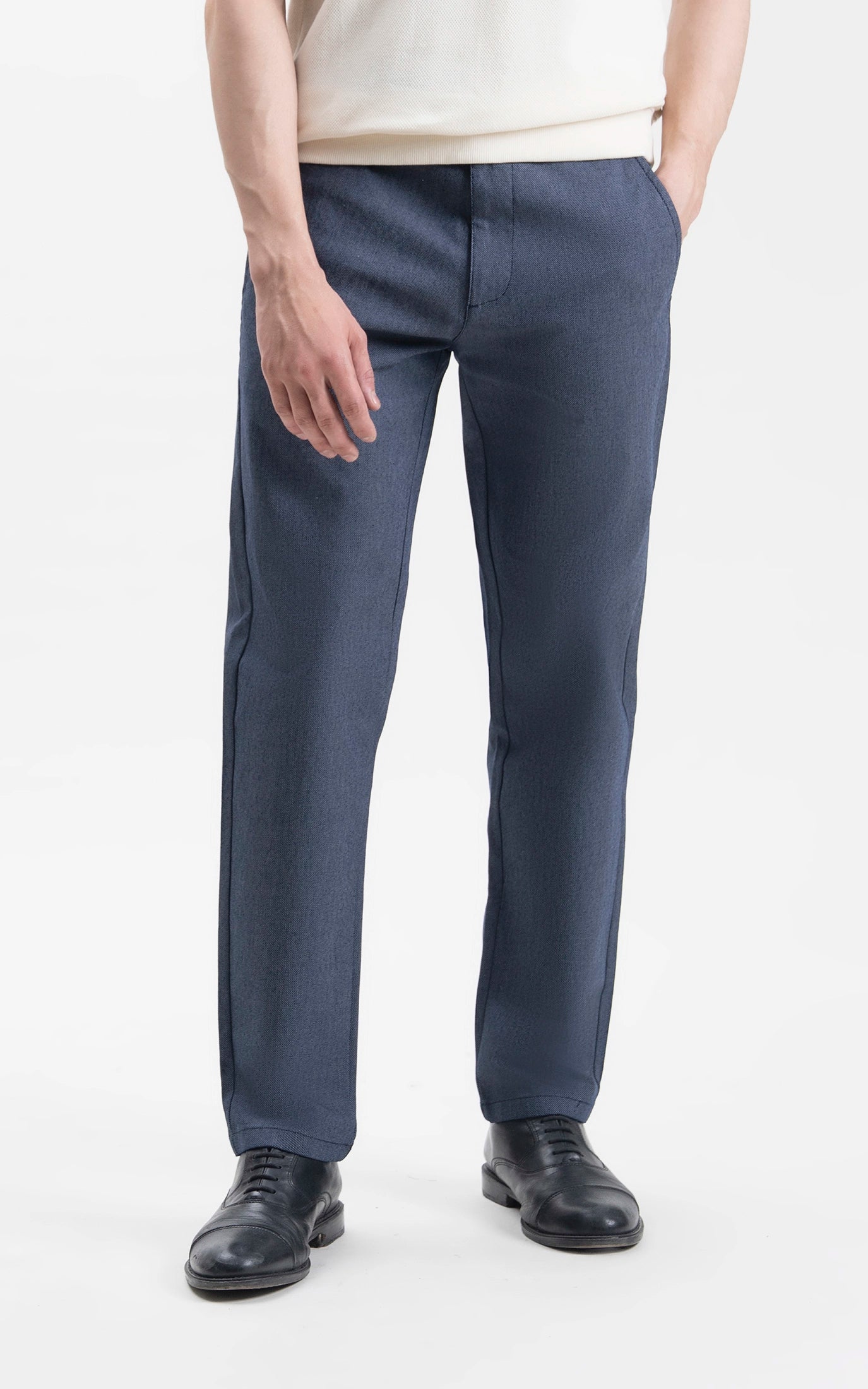 CASUAL PANT REGULAR FIT NAVY MELANGE