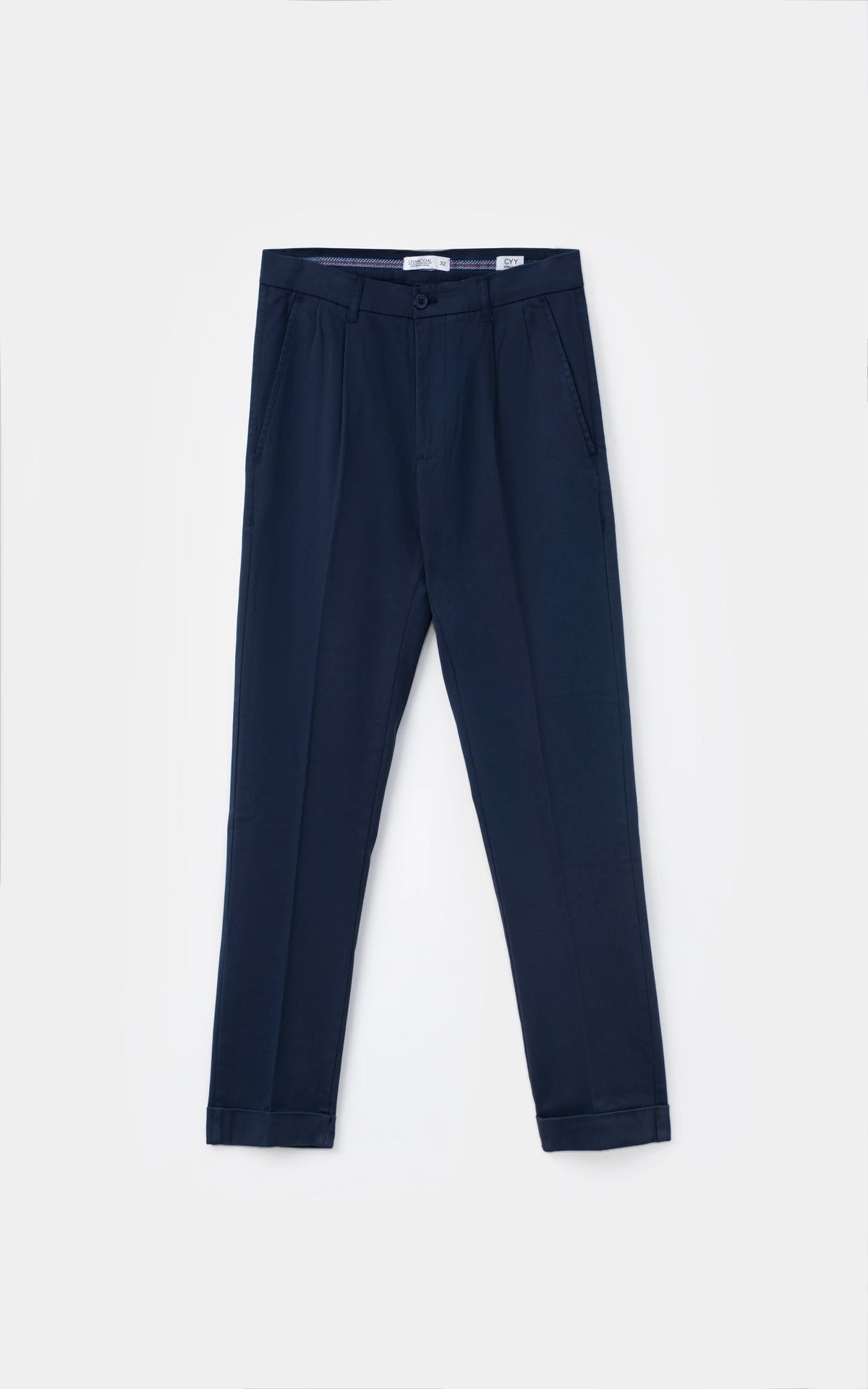 Shop Textured Regular Fit Casual Pant Navy for Men Online
