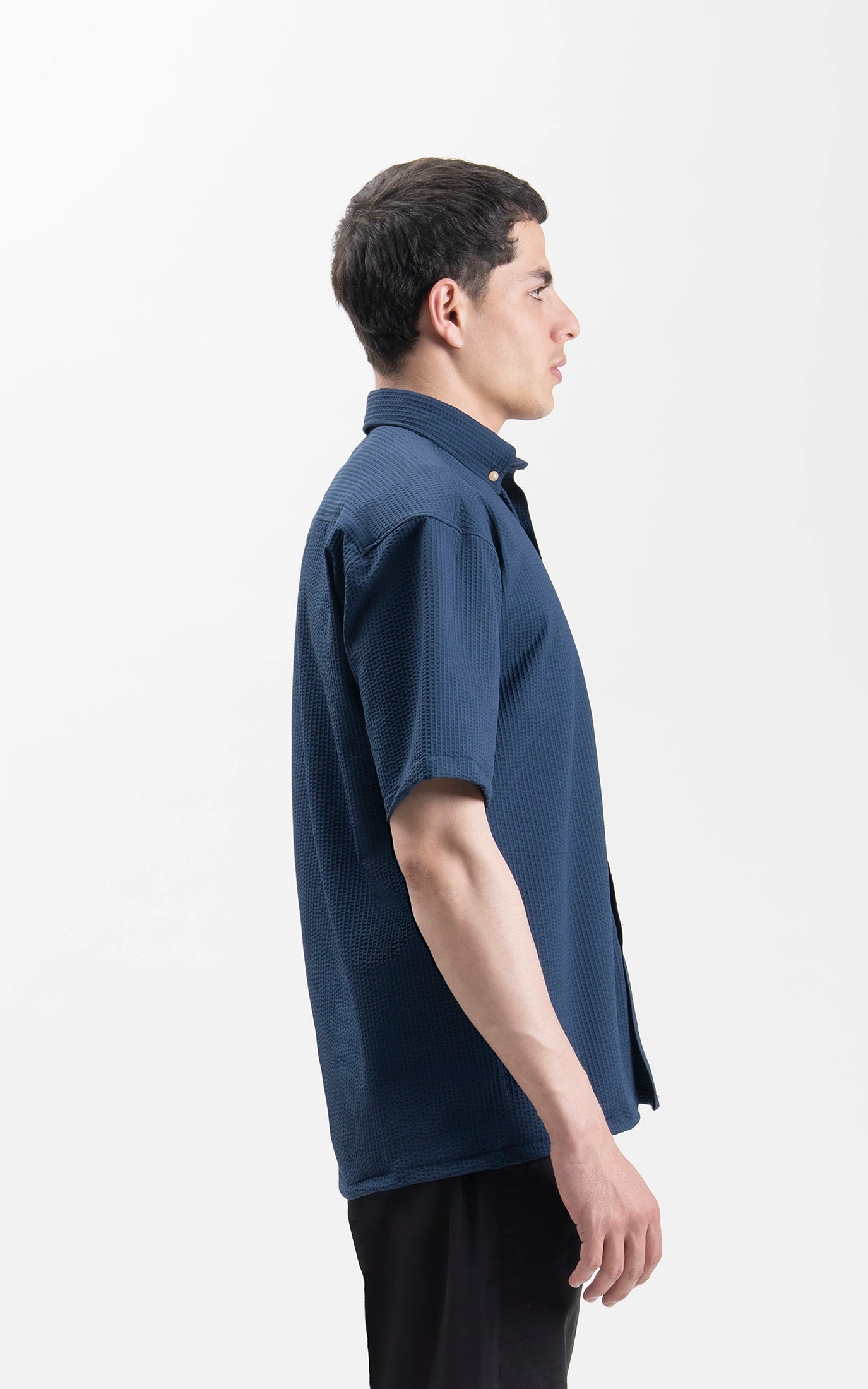 RELAXED FIT BUTTON DOWN  CASUAL SHIRT NAVY