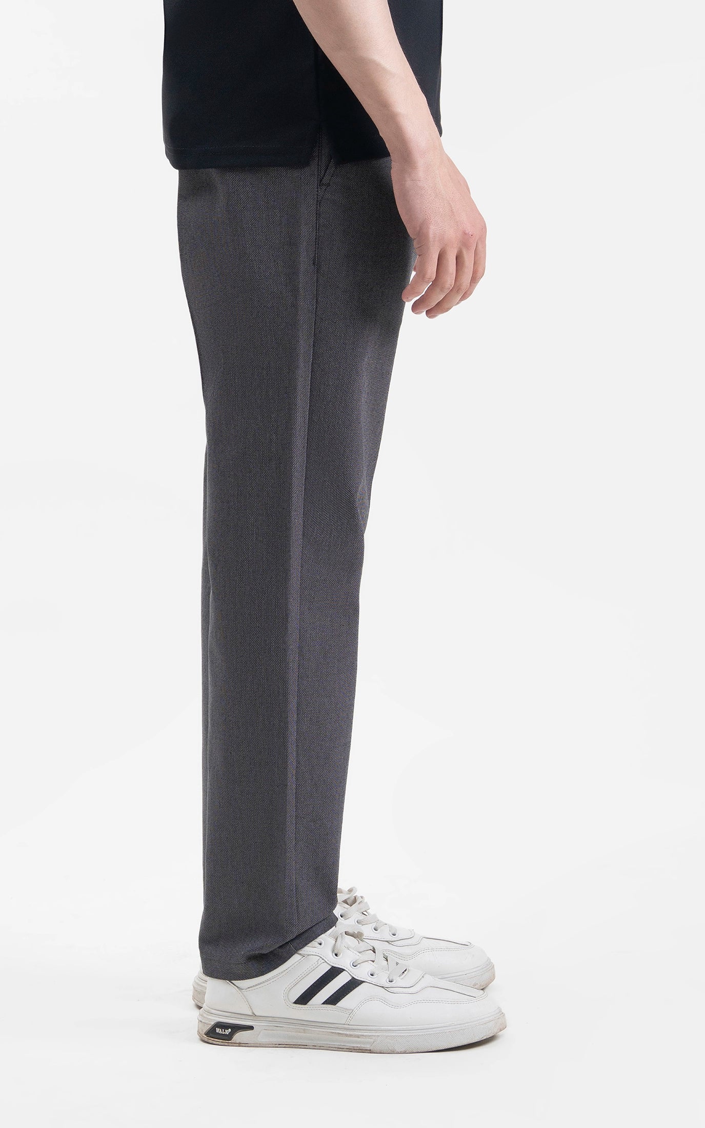 CASUAL PANT REGULAR FIT BLACK MELANGE