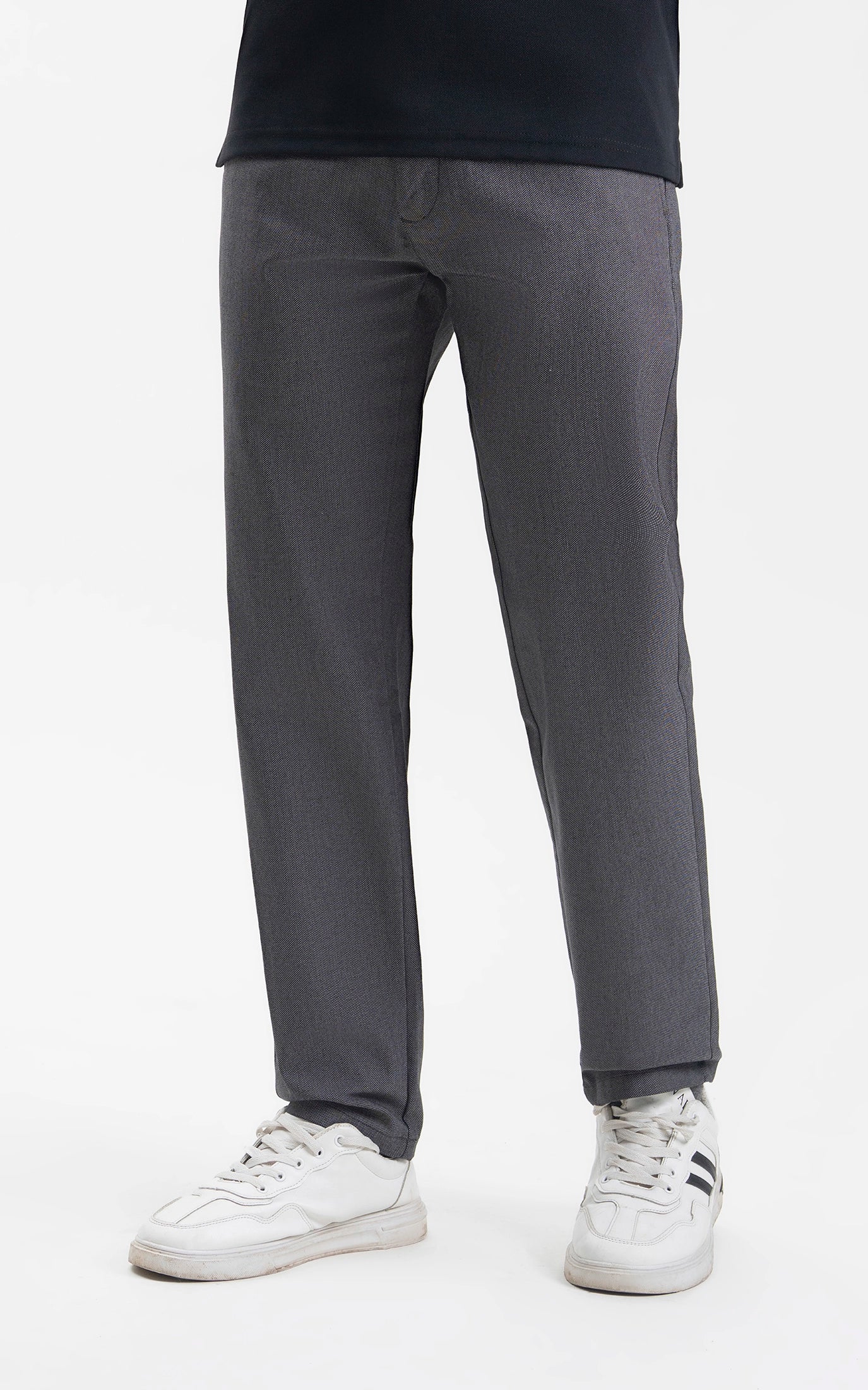 CASUAL PANT REGULAR FIT BLACK MELANGE